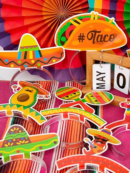 Sombrero Party Hats, Mexican Sombrero Headbands, Colorful Cardboard Cinco De Mayo Headbands, Fiesta Sombrero