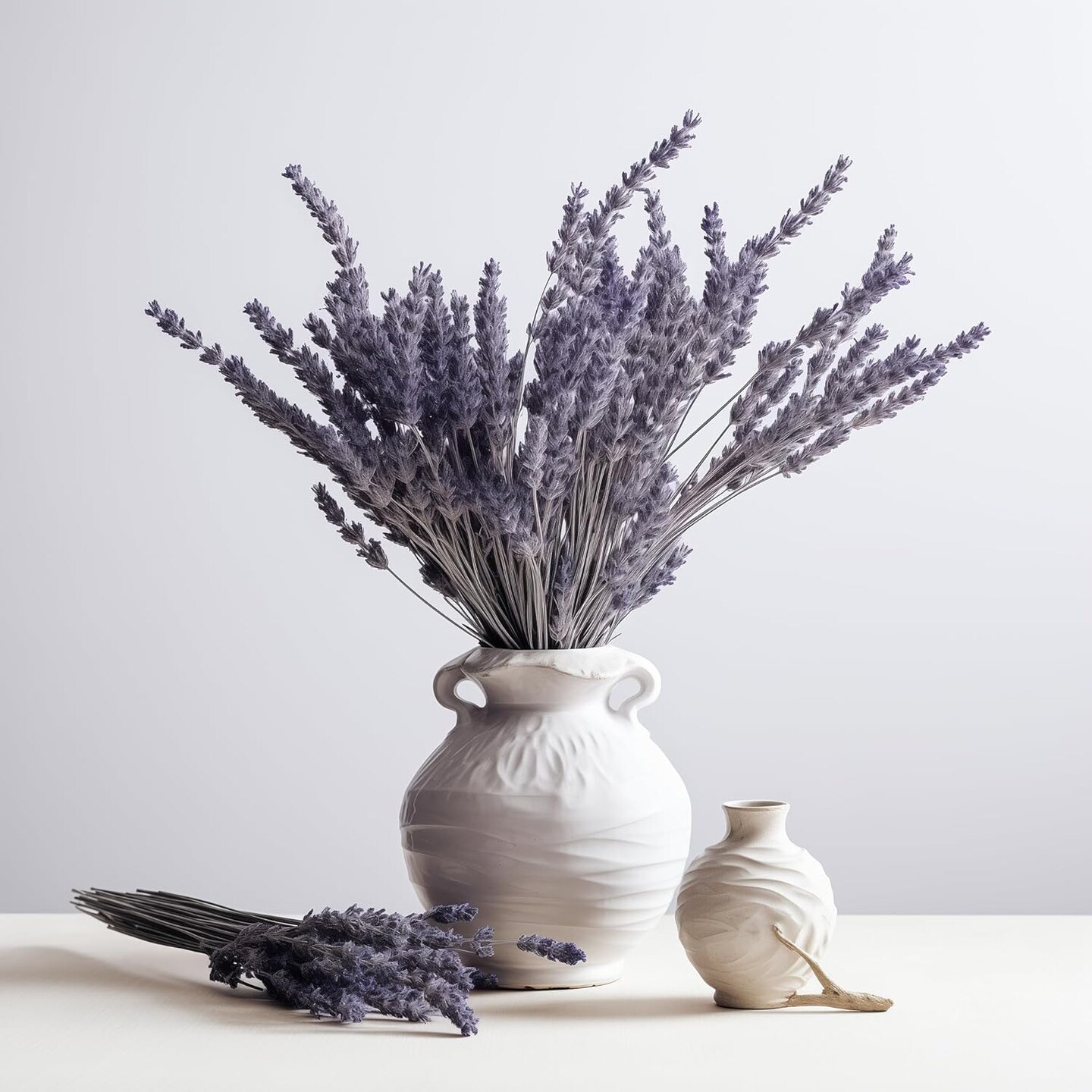 140pcs Dried Lavender Purple Flower 15inchs Dried Lavender Bouquet for Vase Home Weeding Decoration Flower Arrangements