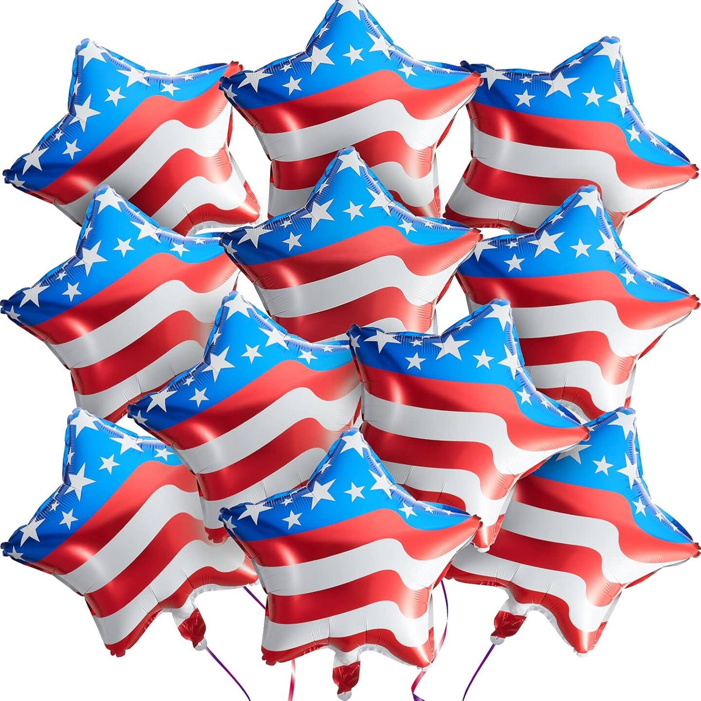 20 Pcs 4th of July Balloons 18 Inch Blue Red White Foil Balloons Patriotic American Flag Star Balloons Independence Day Party Balloons USA Balloons for Party Decorations