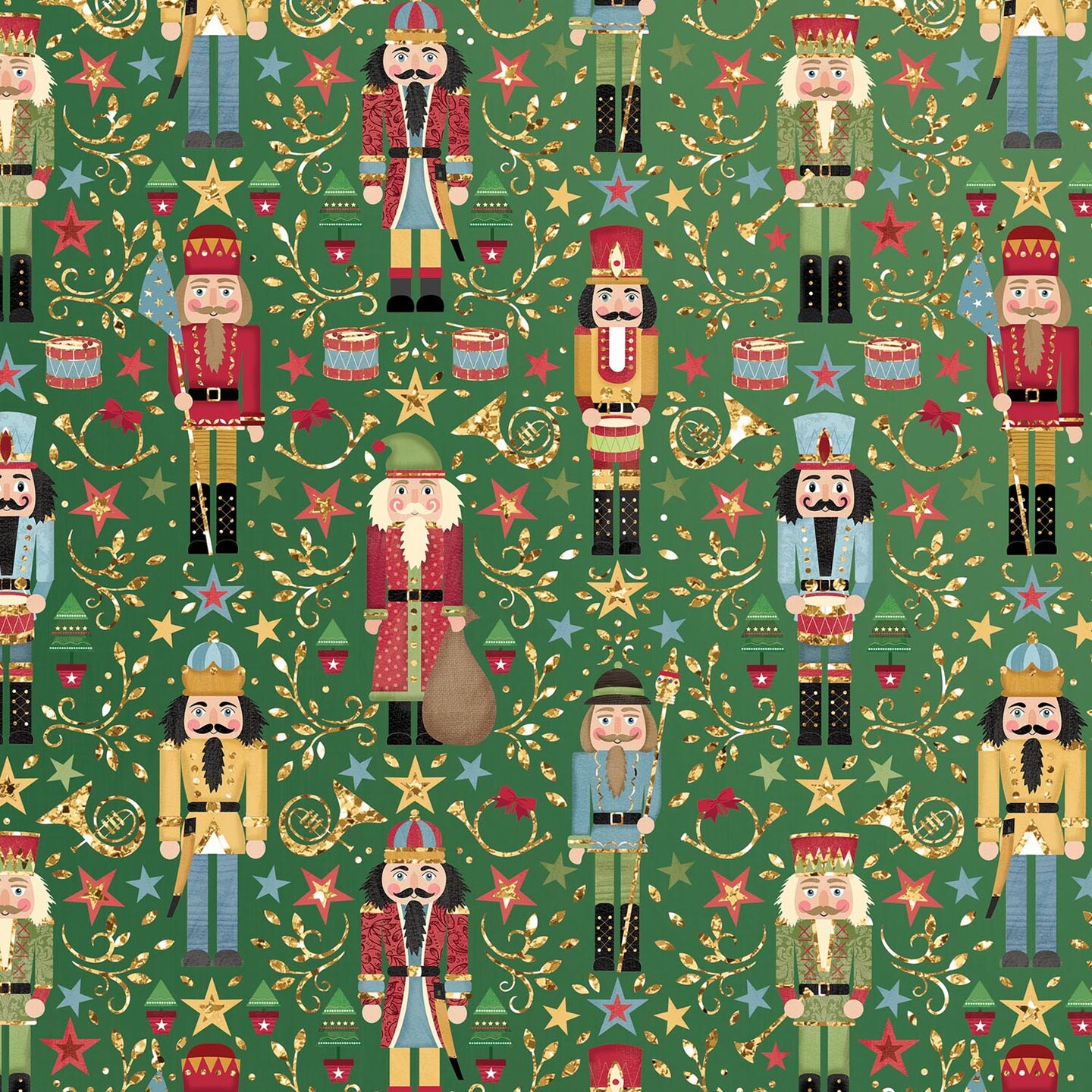Pack/6 Rolls: Sparkling Nutcracker Gift Wrap - Jumbo Roll (30&#x22; x 10 ft.)