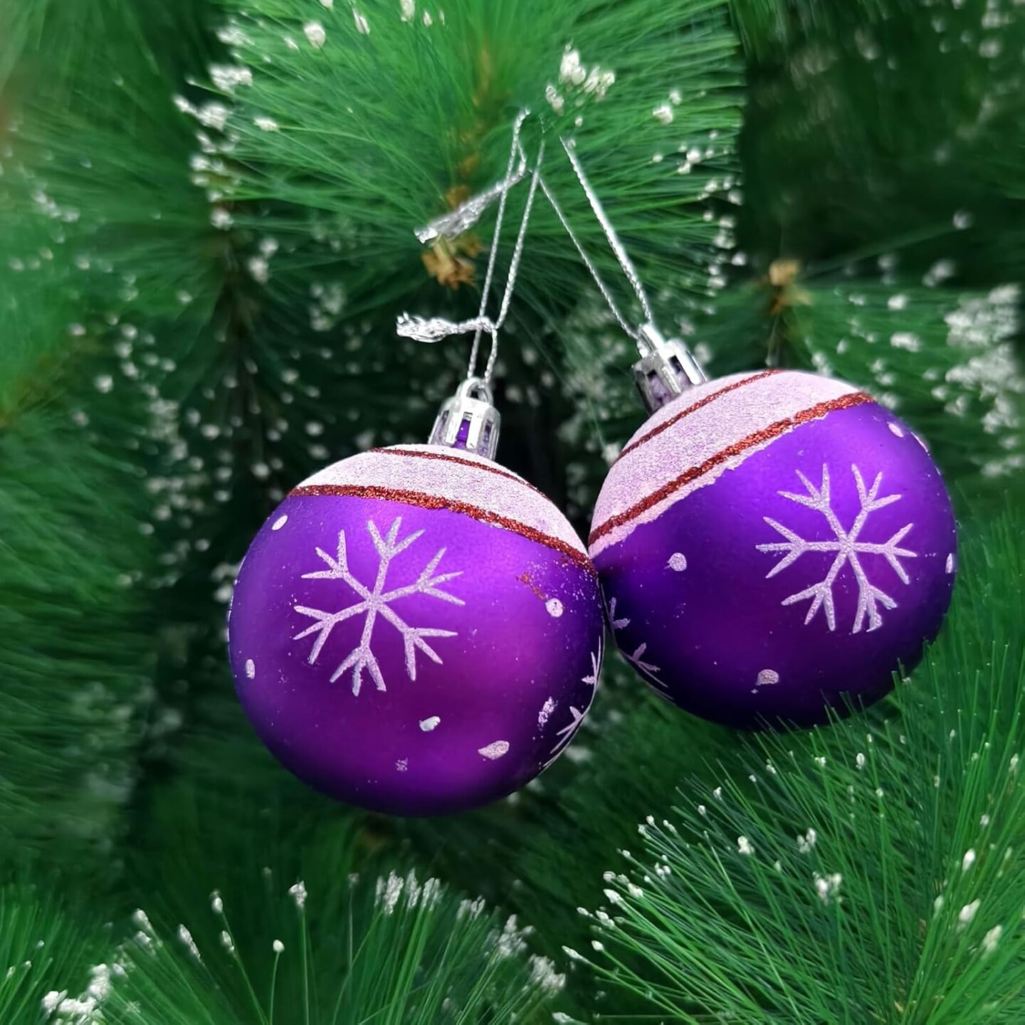 Purple Christmas Ornaments Ball Decorations