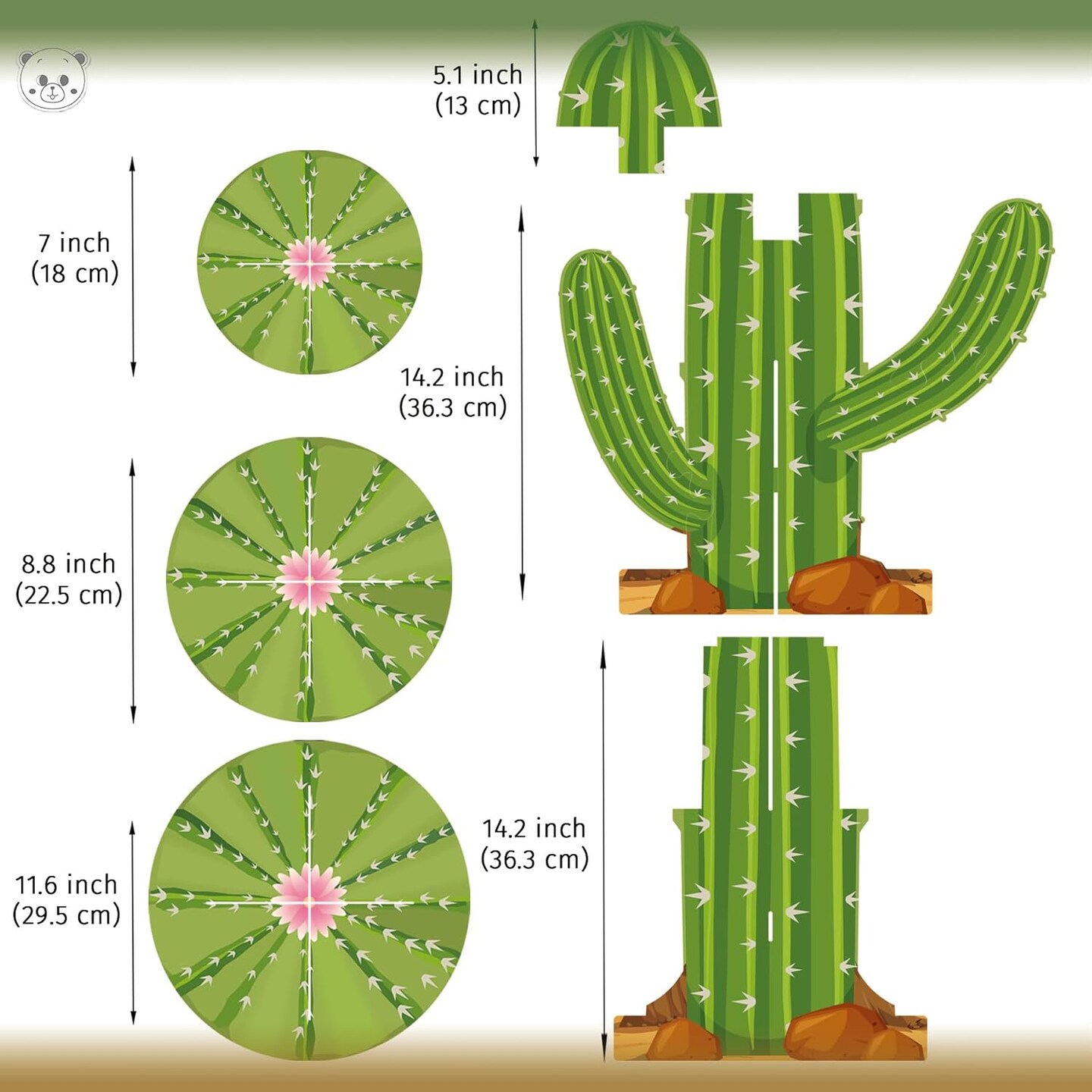 3 Tier Cactus Cupcake Stand, Green Cactus Shape Cupcake Holder for Mexican Fiesta Party Supplies, Taco Party Decorations, Cinco De Mayo Party Favors