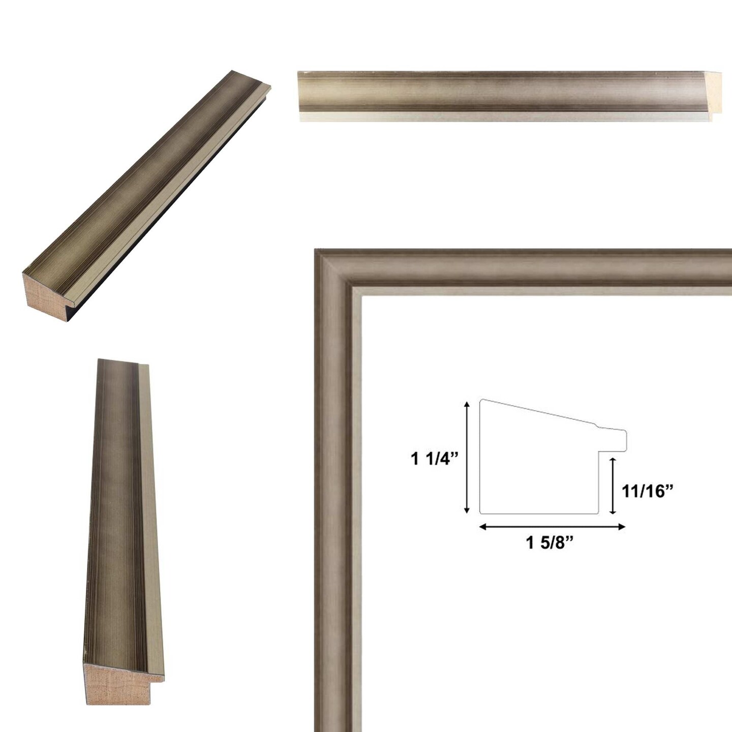 Industrial Silver Metal Slope Picture Frame 14x18 frame