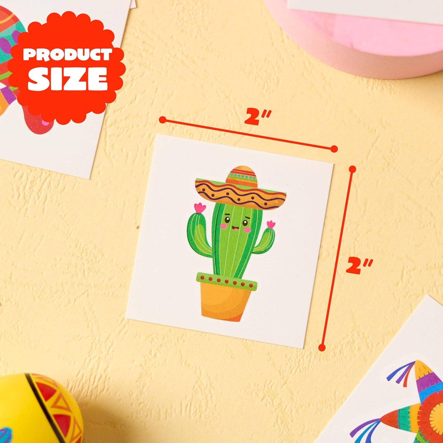 144 PCS Cinco De Mayo Temporary Tattoo Set for Mexican Themed Party, Fiesta Party Fake Tattoos Stickers Sombrero Hats, Taco Design, Face Body Tattoo Decorations