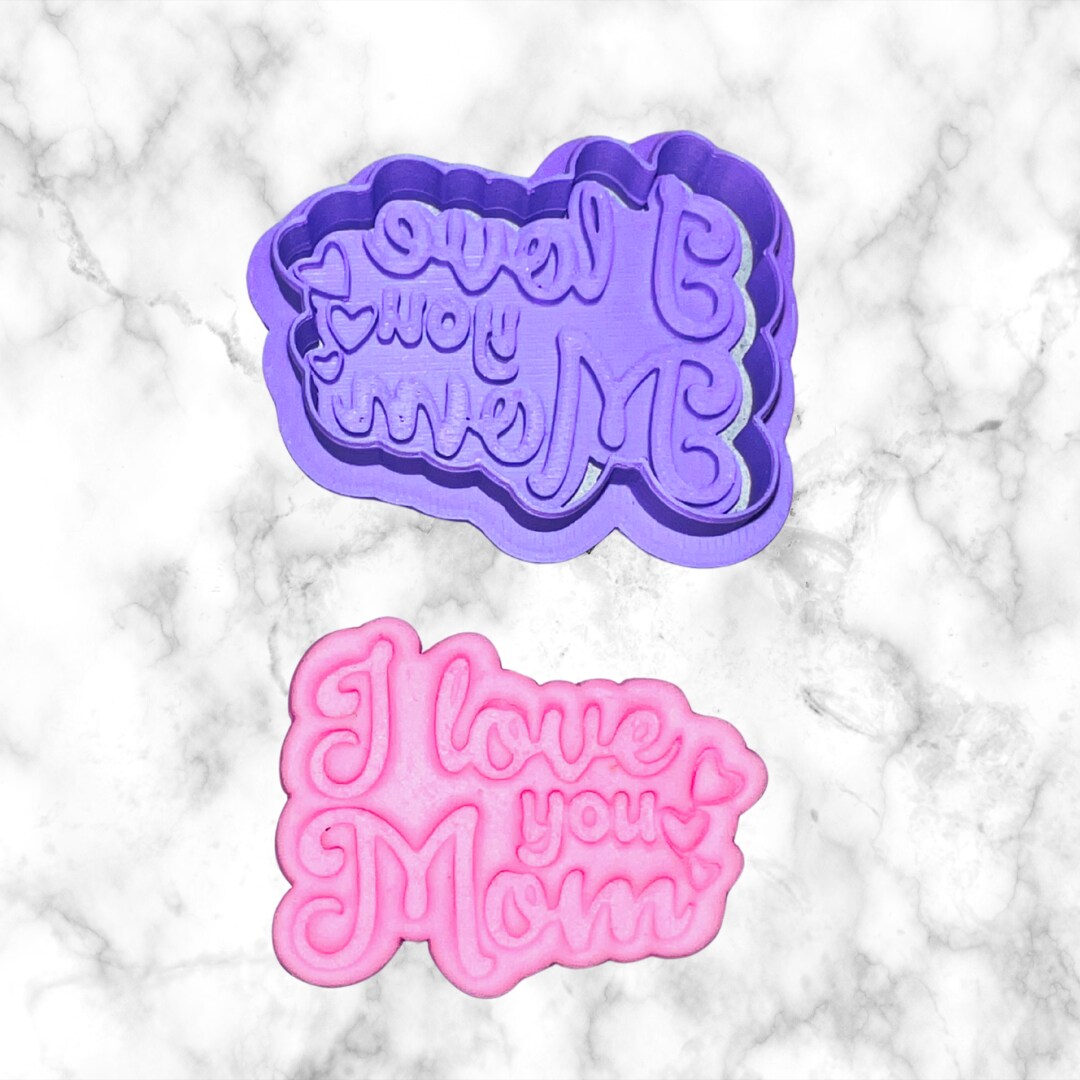 I Love You Mom Cookie Cutter and Stamp
