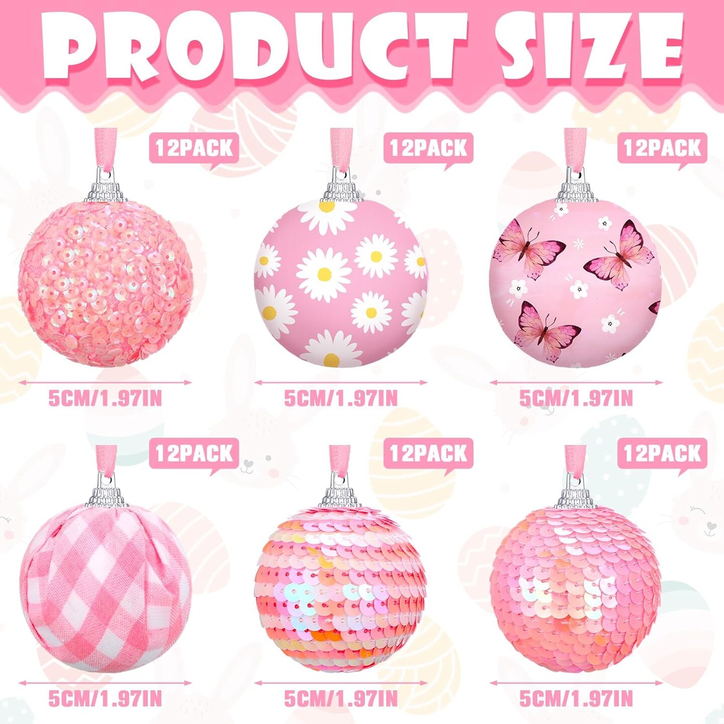 12 Pcs Spring Balls Ornaments Butterfly Ball Hanging Decorations