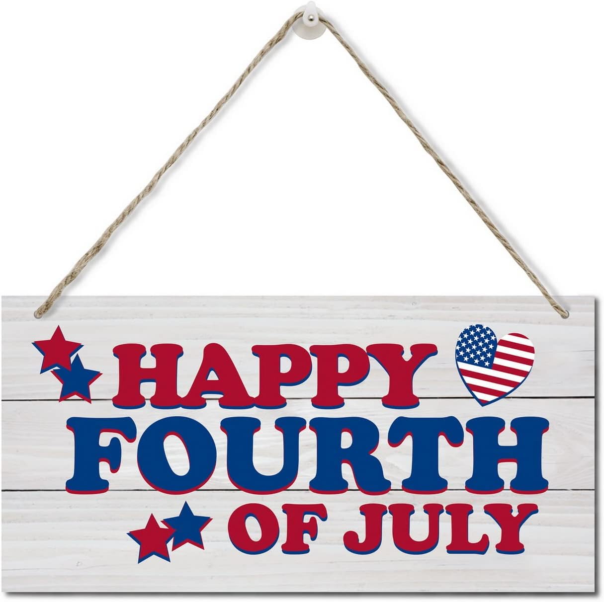 4th of July Wall Decor Sign, Printed Wood Plaque Sign, Happy Fourth of July Sign, Hanging Wood Sign Home Office Decor, American Flag Cut File, 4th of July Door Hanger