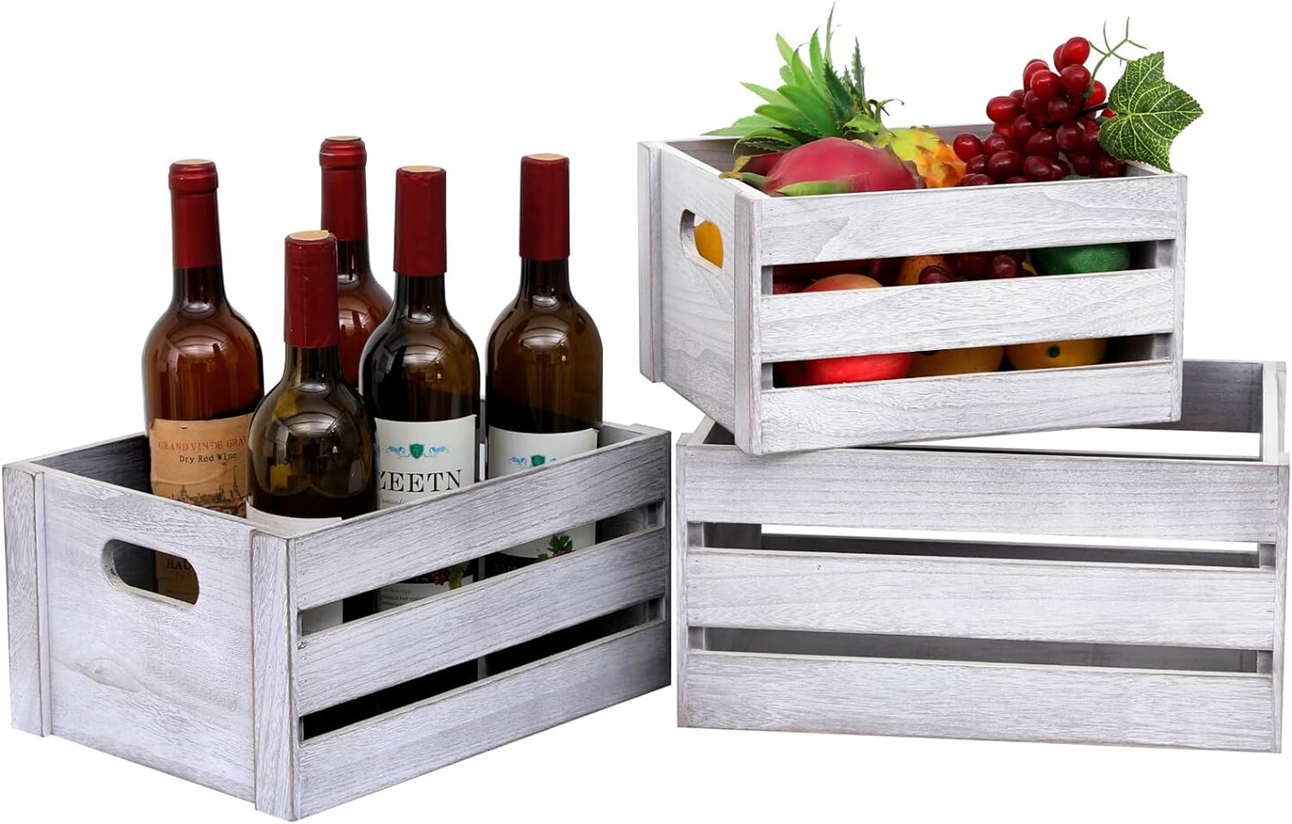 Set of 3 Storage Crate Decorative Wood Crates