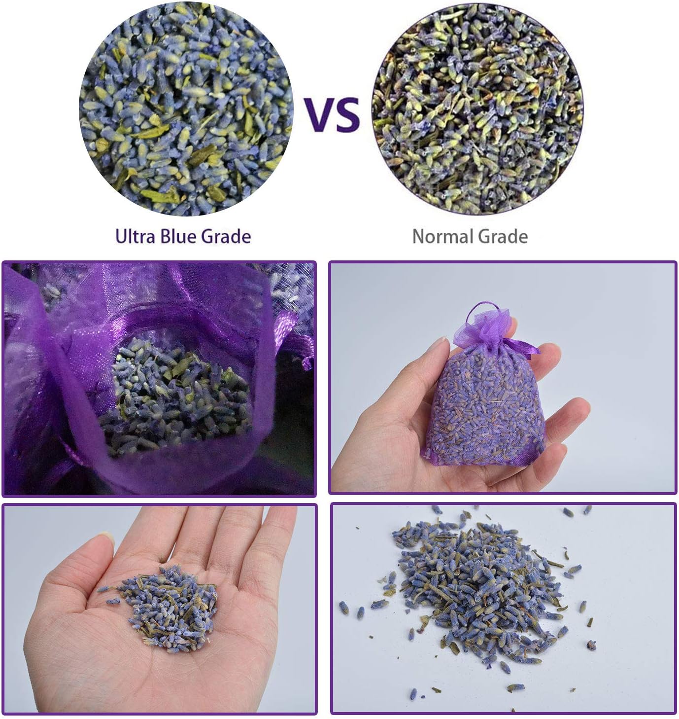 1 Pound Dried Lavender Buds, Organic Dried Flower Lavender Flowers Ultra Blue Grade Dry Fragrant Lavender for Tea, Candle, Soap, Bath, Hand DIY, Home Fragrance, Etc, 16oz