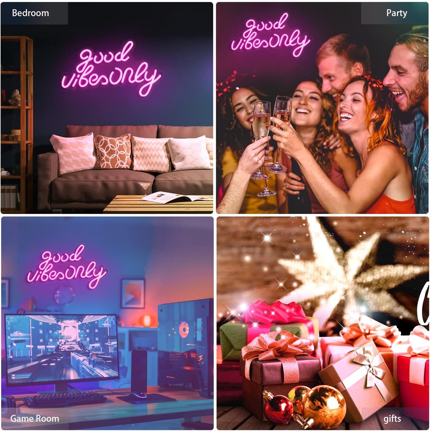 Good Vibes Only Neon Signs for Wall Decor, Neon Lights LED Signs Suitable for Summer Living Room, Beer Bar, Game Room, Hotel, Birthday Party, Restaurant, Christmas, Unique Gift for Lover