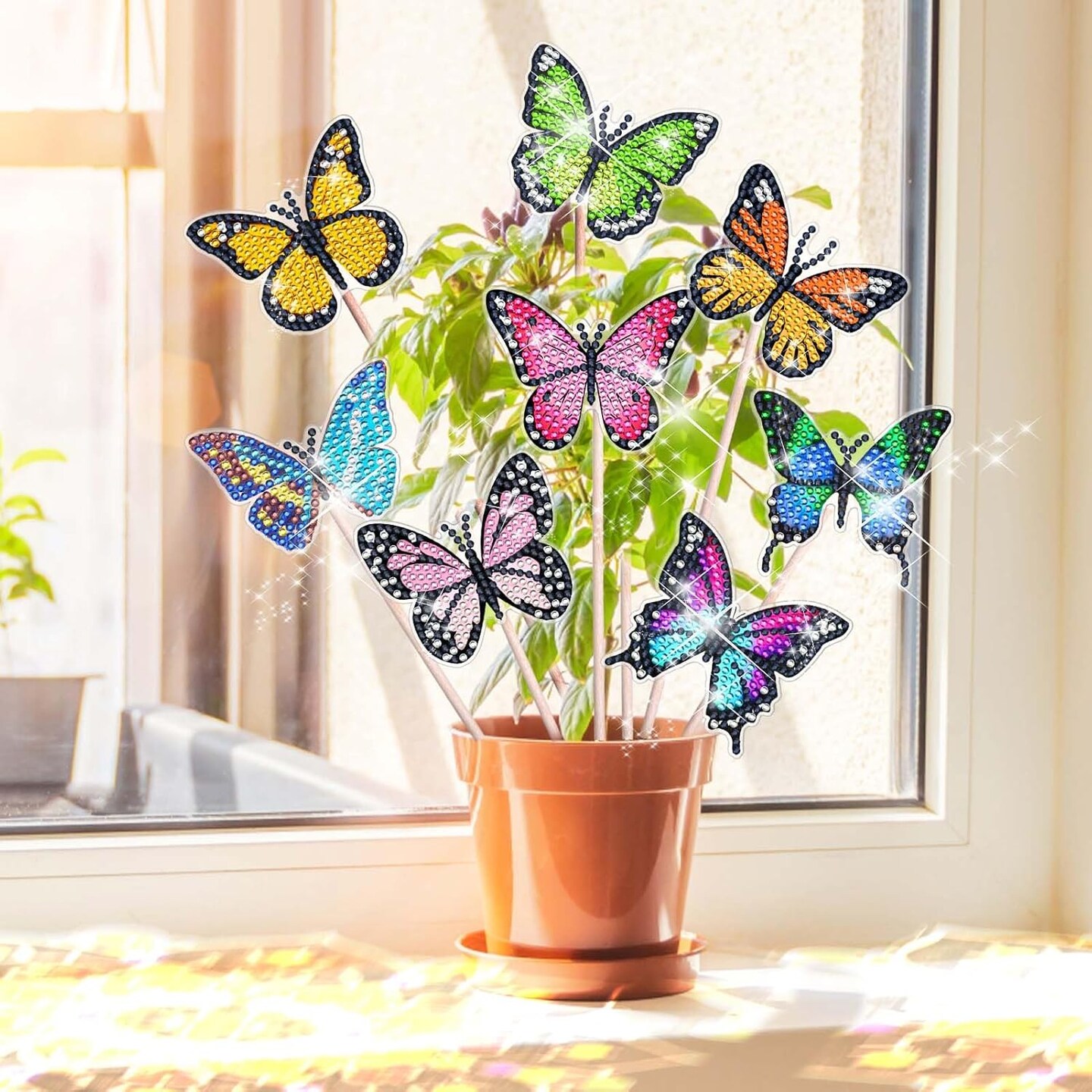 8 PCS Butterfly Diamond Art for Garden Decor