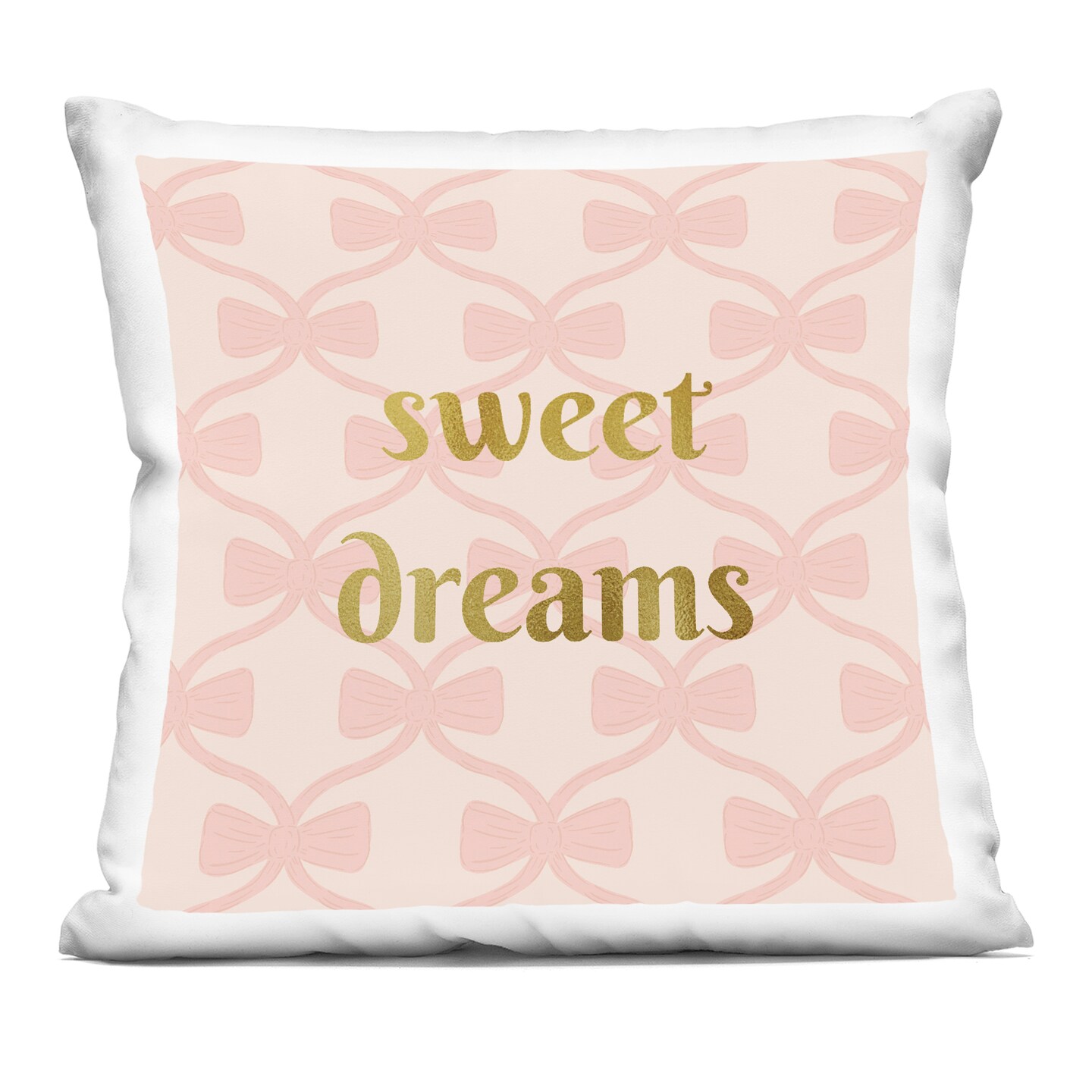 Stupell Industries Pastel Bows &#x26; Sweet Dreams Decorative Printed Pillow design by Sazerelli Designs, 18 x 7 x 18