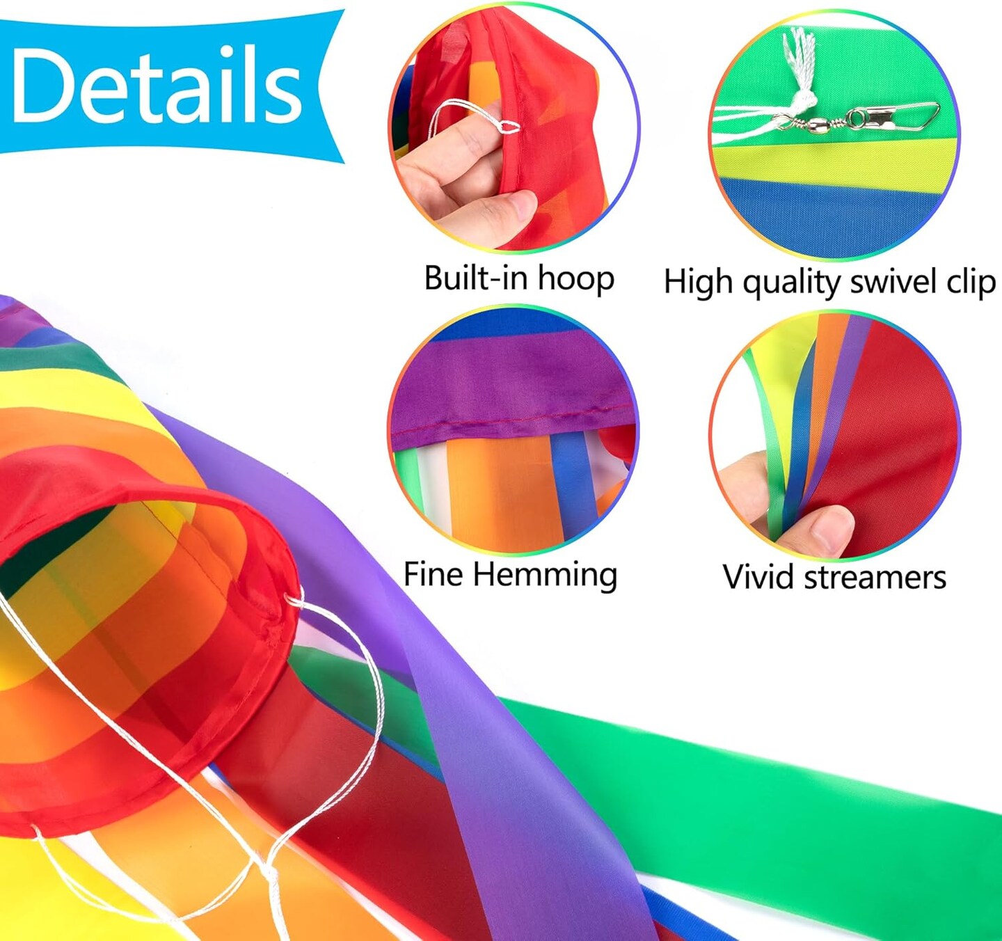 Rainbow Column Windsock Flag - 4Pcs Rainbow Windsock Flag Gay Pride Striped Outdoor Decor LGBT Event Banner Decoration