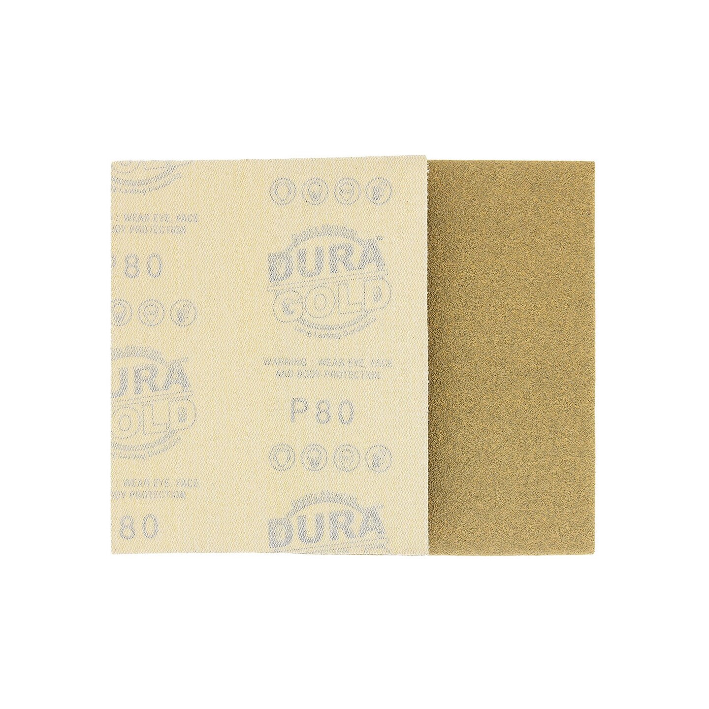 80 Grit - 1/4 Sheet Hook &#x26; Loop Sandpaper 5.5&#x22; x 4.5&#x22; - For Automotive &#x26; Wookworking Palm Sanders - Box of 25