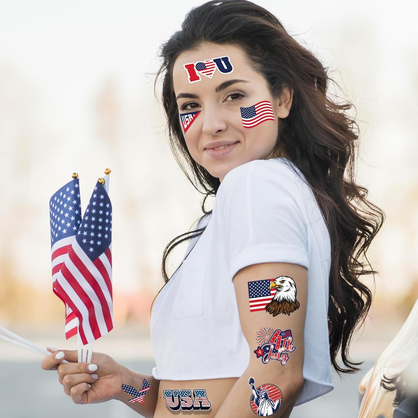 240 Pcs 4th of July Temporary Tattoos for Kids