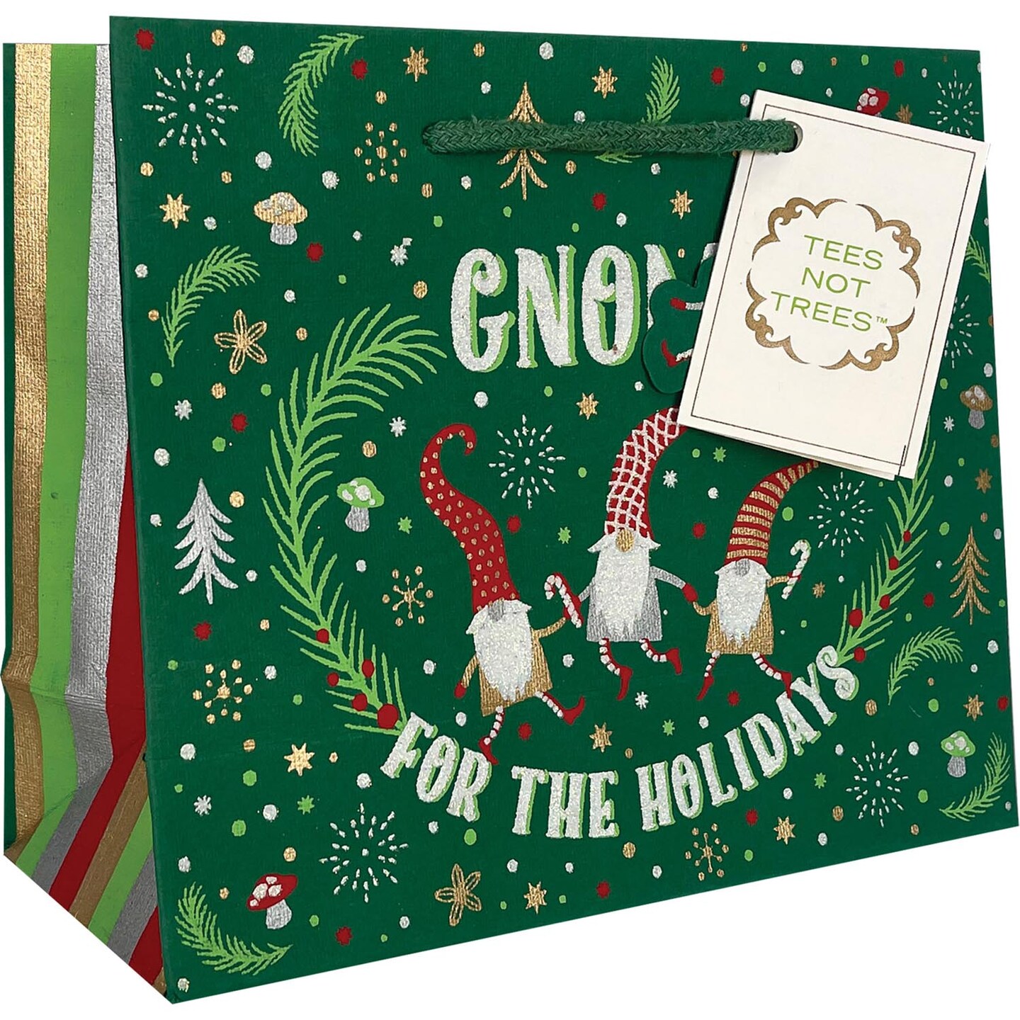 Pack/6: Gnome for Christmas Gift Bag - 10 x 4 x 8&#x22;