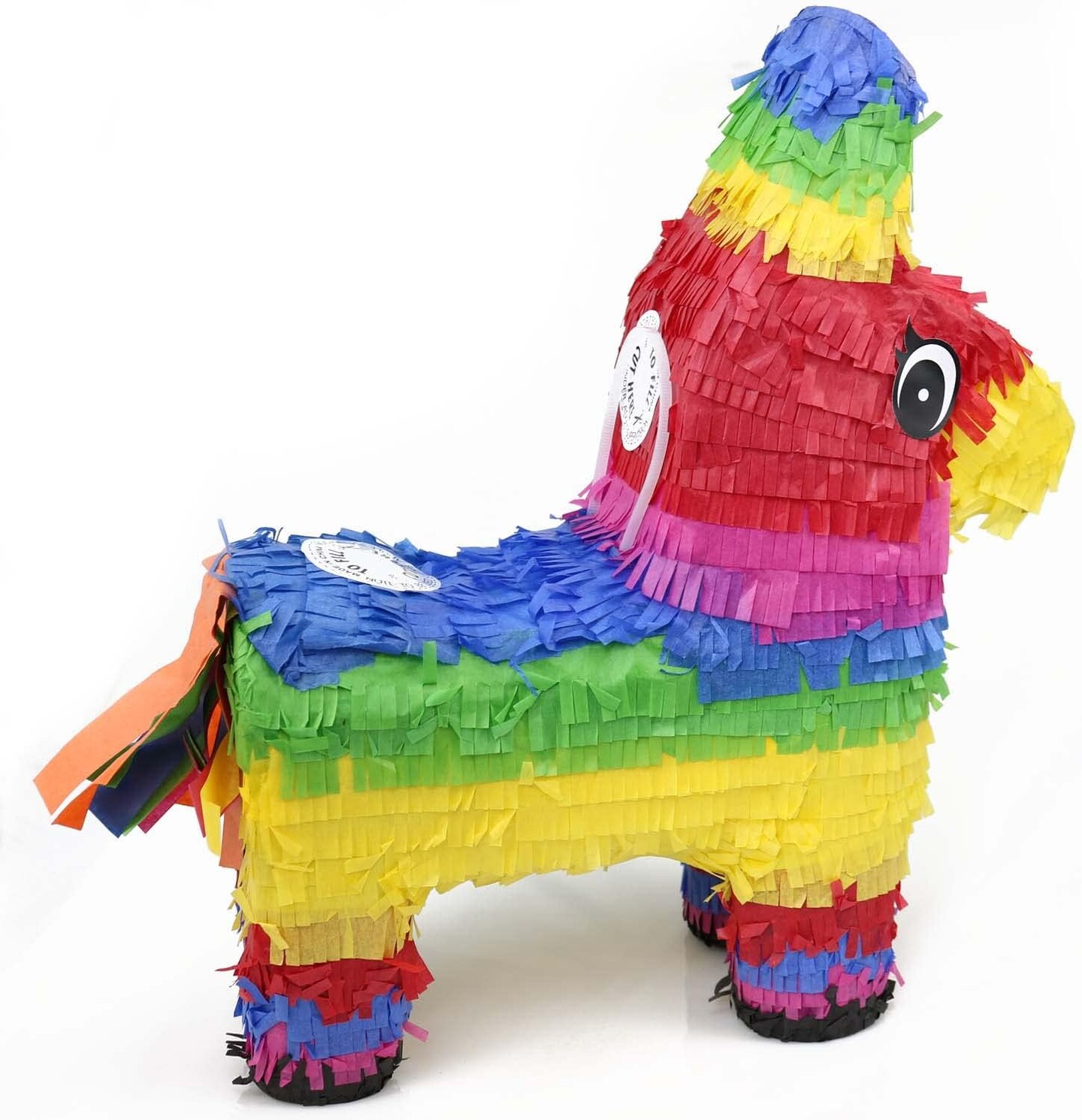 16&#x22; Rainbow Donkey Pinata - Mexican Theme Party Decoration for Birthdays, Fiestas &#x26; Cinco de Mayo - 16 x 13 x 4.5 Inch Kids Party Favors