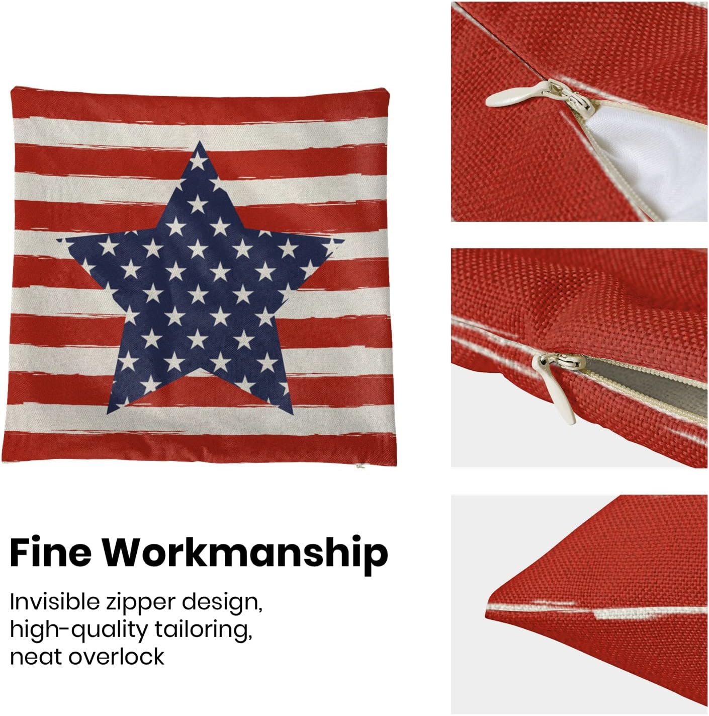 Throw Pillows American Flag USA Patriotic Outdoor Cushion Cases for Couch Bed Decorations