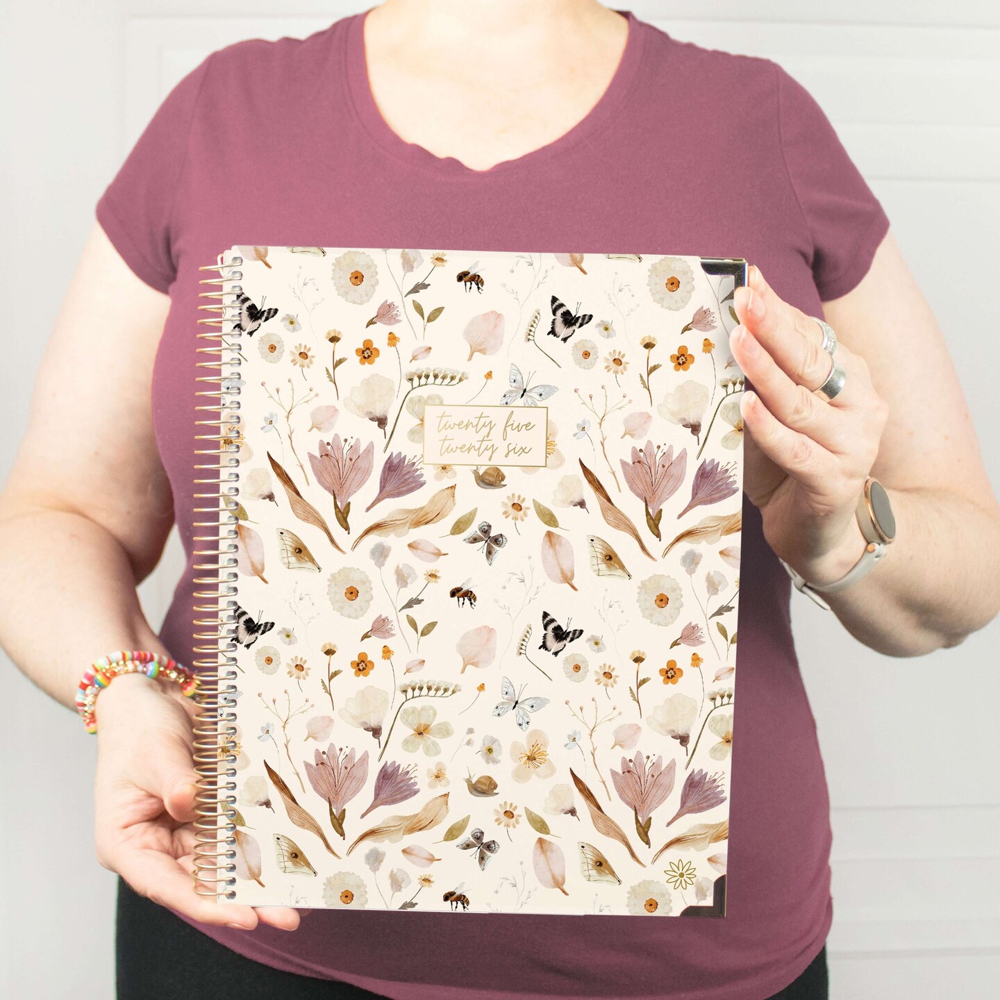 bloom daily planners 2025-26 Academic Planner, Hard Cover, 8.5&#x22; x 11&#x22;,  Butterfly Garden