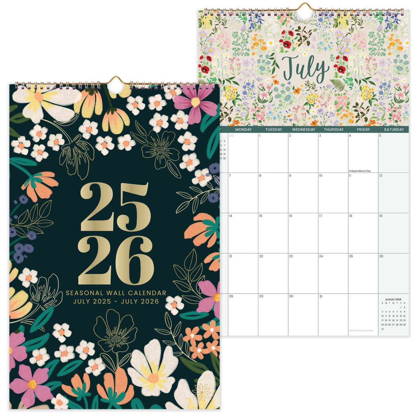 bloom daily planners 2025-26 Academic Hanging Calendar, 11&#x22; x 17&#x22;, Seasonal