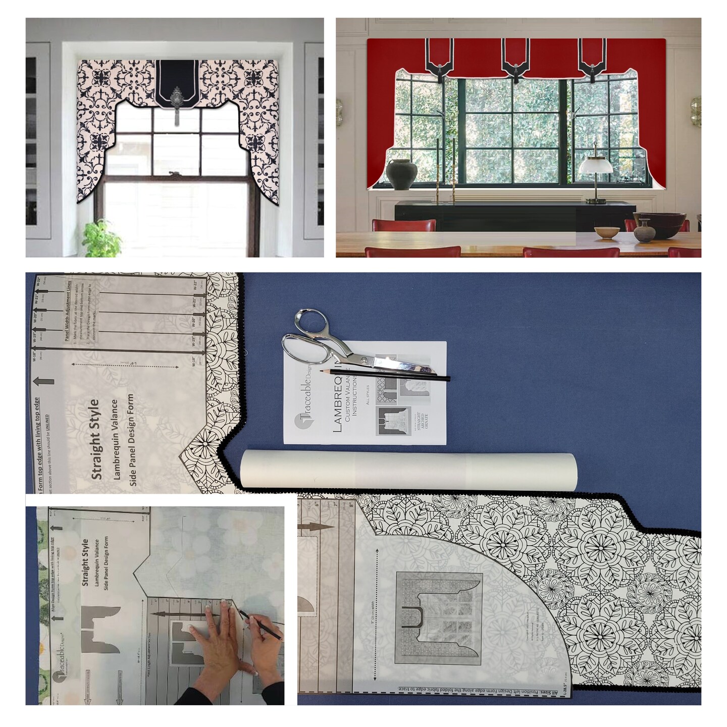 Straight Lambrequin Valance Kit - Sewing Alternative for Custom Window Treatments