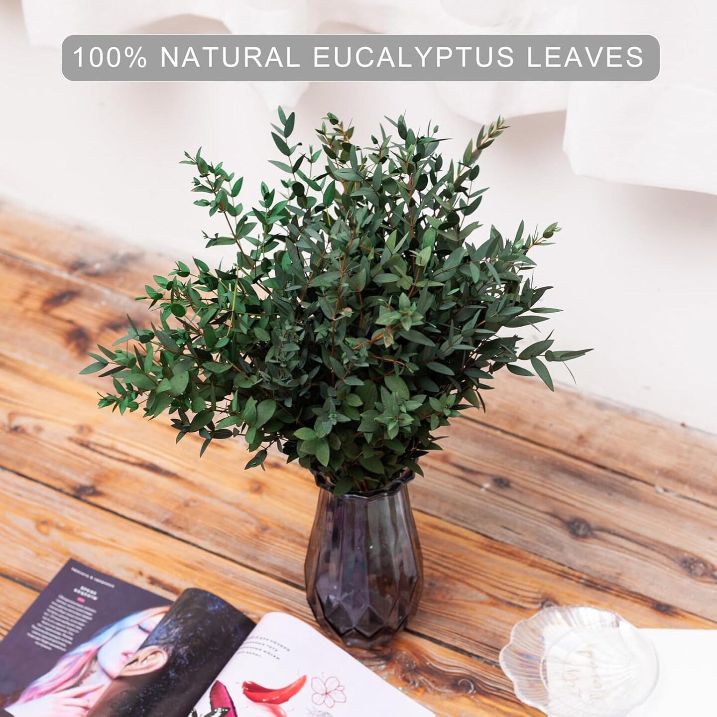 Large Dried Eucalyptus Stems - Real Preserved Fresh Eucalyptus Plant for Arrangement