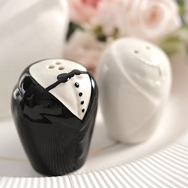 2.5&#x22; Bride &#x26; Groom Salt and Pepper Shakers