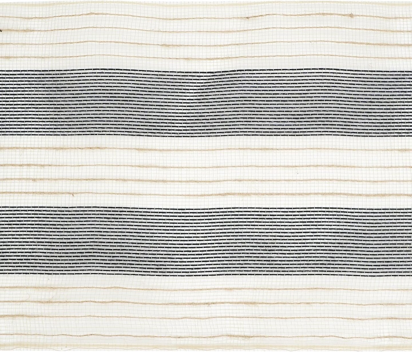 Jute Deco Mesh 10 Inch Jute Mesh Ribbon Natural and Black Wide Stripe Poly Mesh Ribbon
