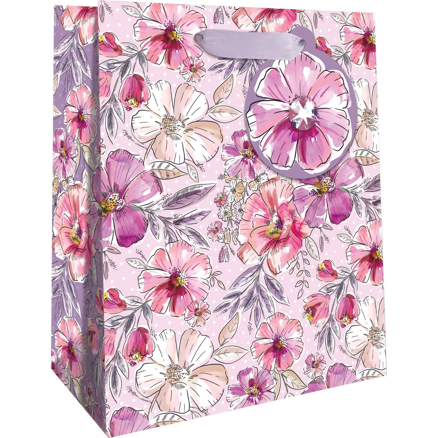 Pack/6: Fabulous Floral Gift Bag - 8 x 4 x 10&#x22;