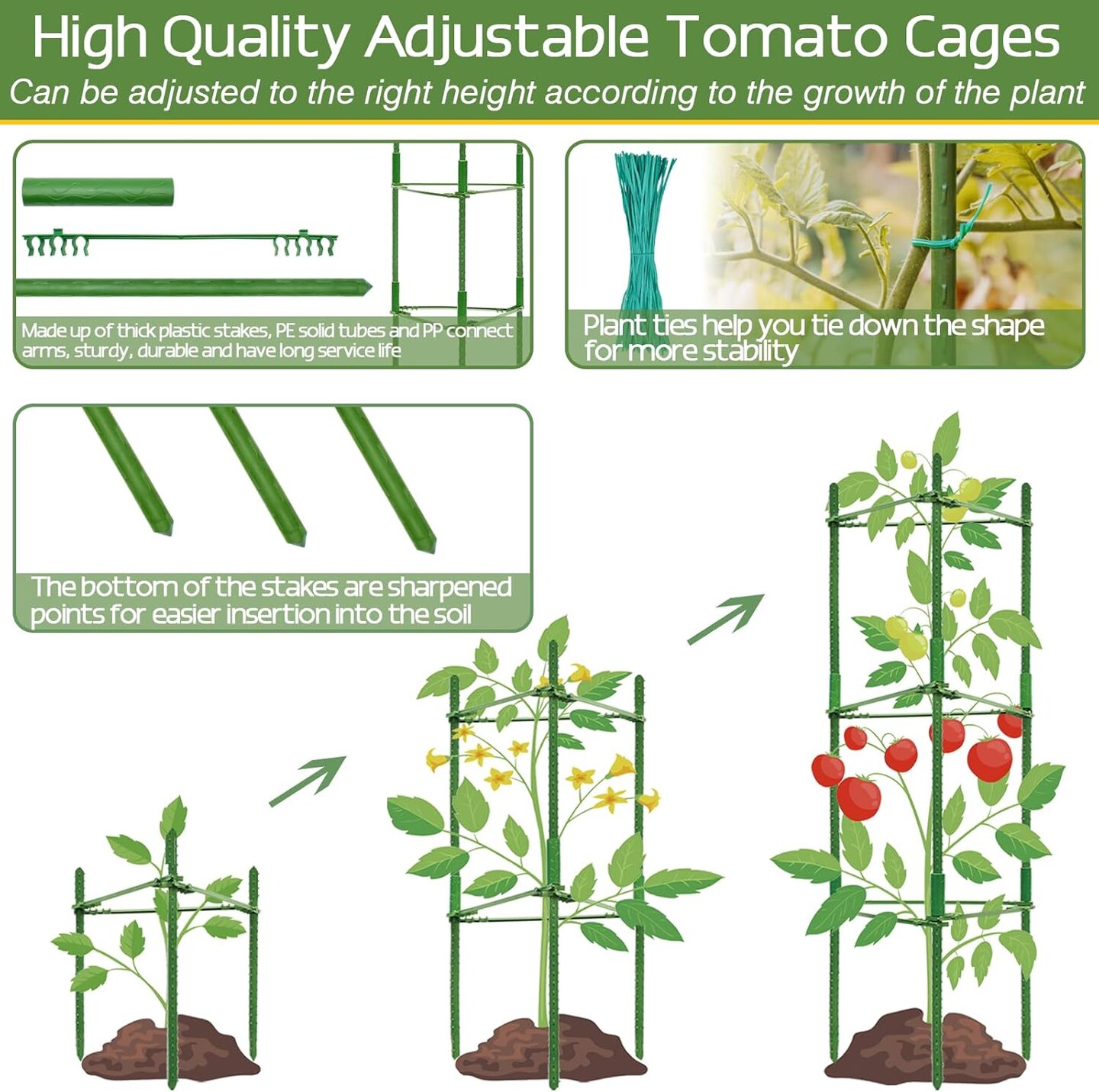 6 Pack Trellis for Pots for Garden