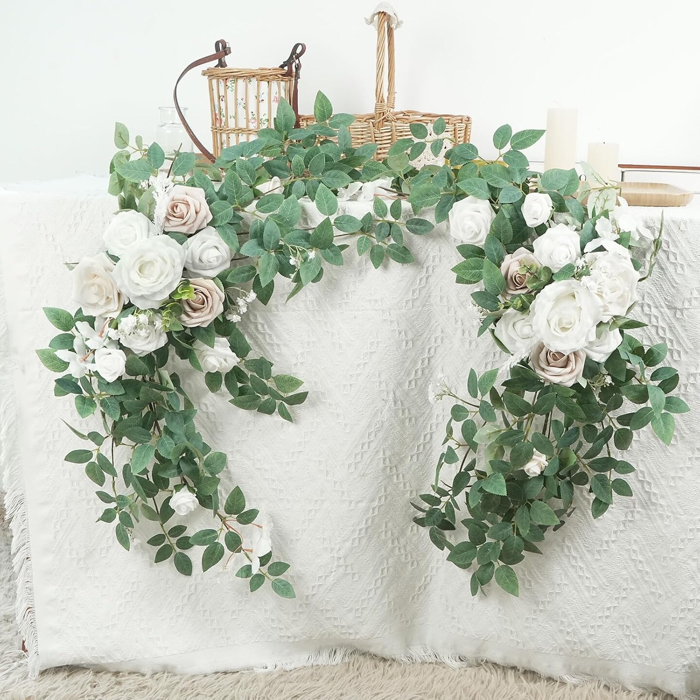 2pcs Artificial Floral Swags Wedding Centerpieces