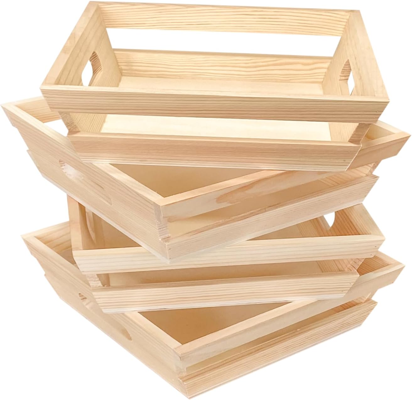 4 Pack 10 Inch Square Wooden Pallet Crates