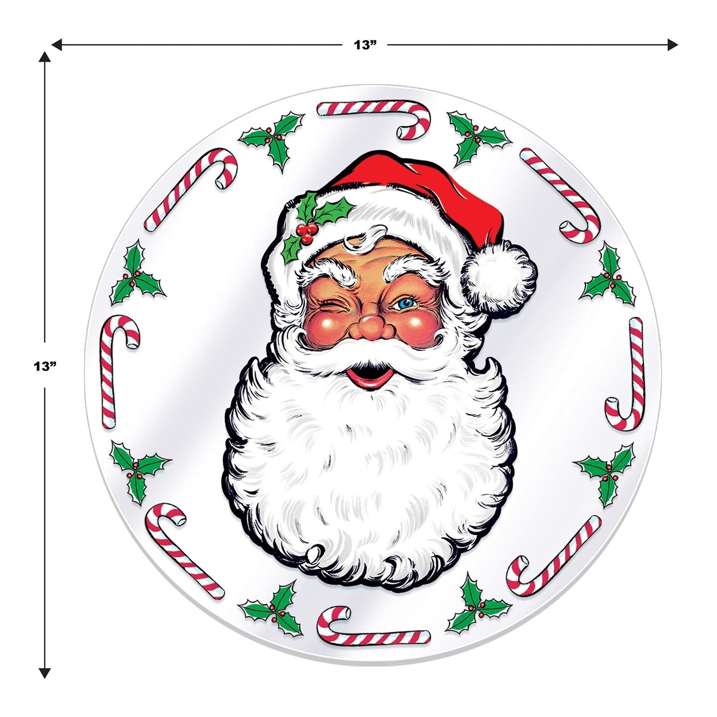48 Pack Beistle Christmas Plastic Santa&#x27;s Workshop Round Placemats