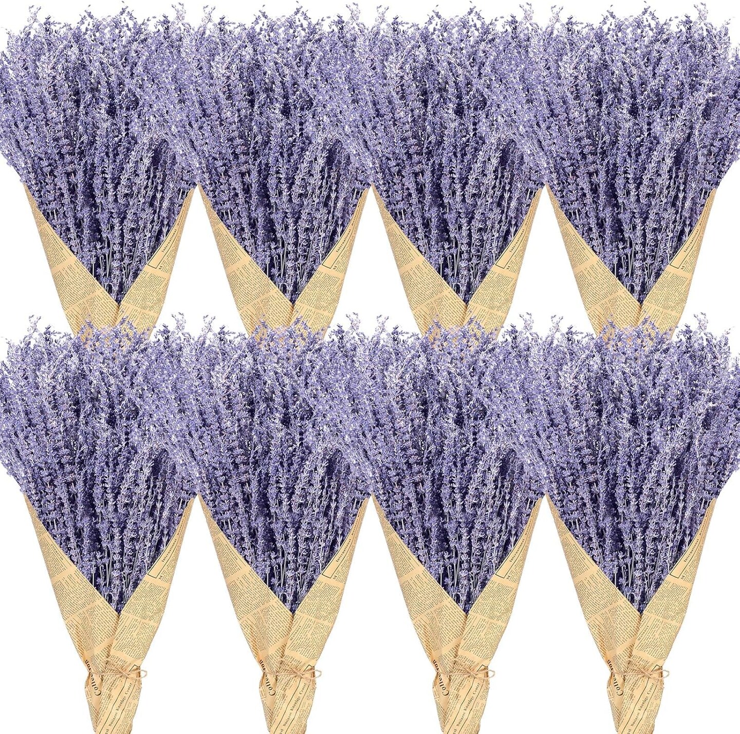 8 Bundles Dried Lavender Bundles 16 Inches 1120-1200 Stems French Dried Lavender Natural Dried Flowers Dried Lavender Bundle for Home Decorations Wedding Photo Props Party Flower Arrangement