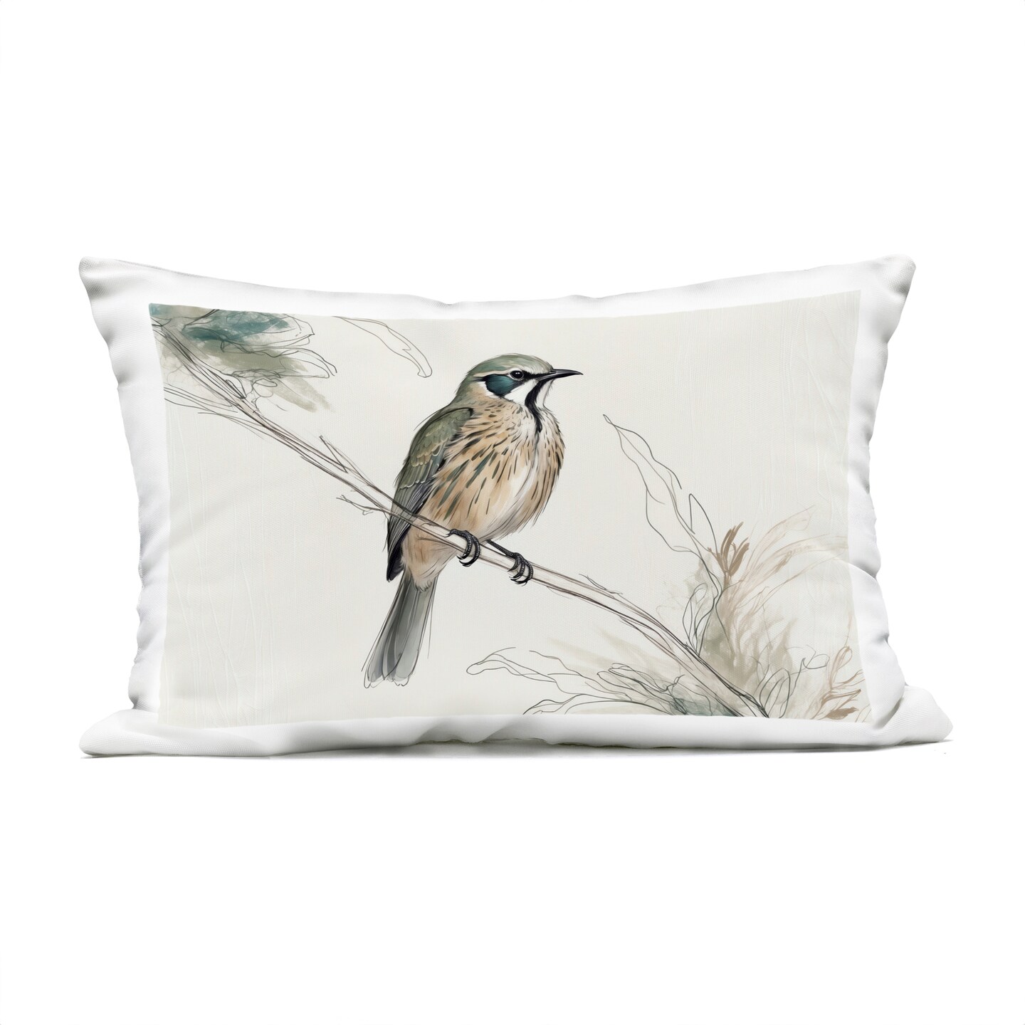 Stupell Industries Illustrated Wildlife Bird Outdoor Printed Pillow design by LSR Creative Studio, 14 x 7 x 20