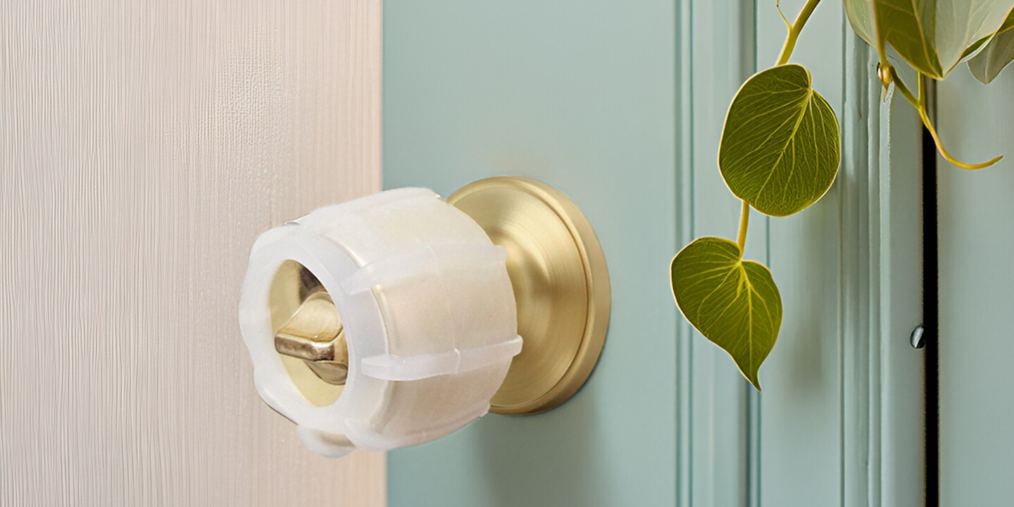 Enjoy Cover | Door Handle Grip Doorstop Knob Stopper Cover, Set of 2 Door Knob Grips Universal Size Protects Walls from Dents and Damage
