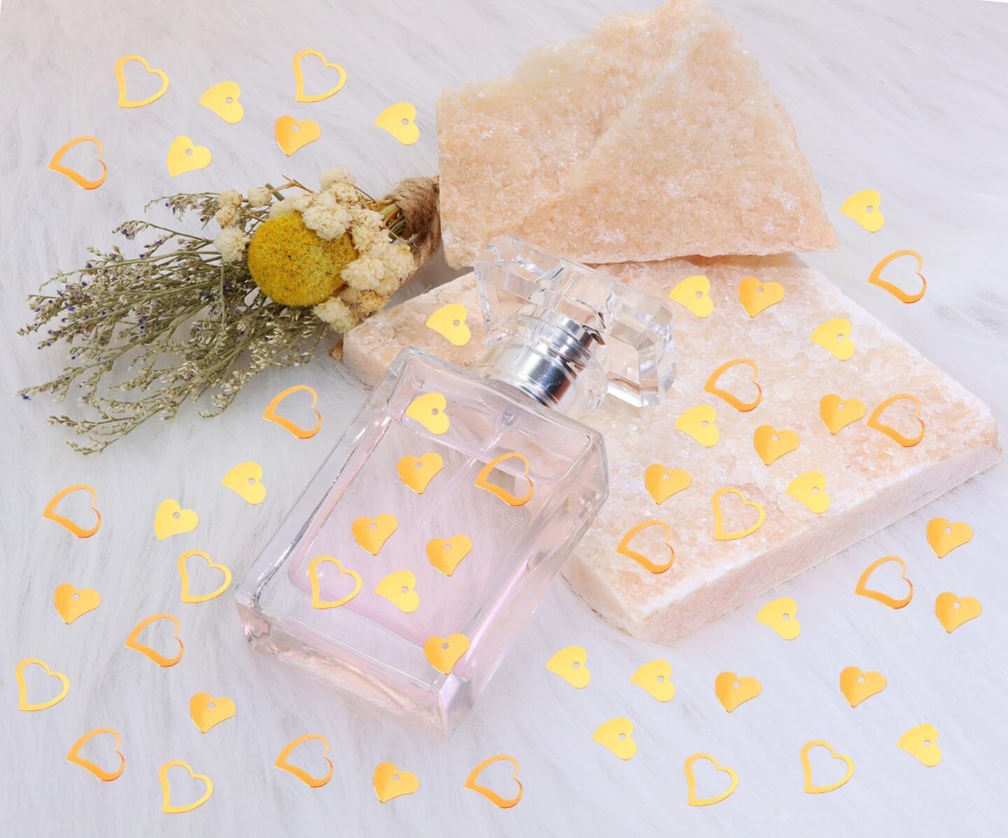 1200Pcs Love Heart Shaped Confetti, Table Wedding Decoration, Glitter Confetti for Wedding Party (Glitter Orange)