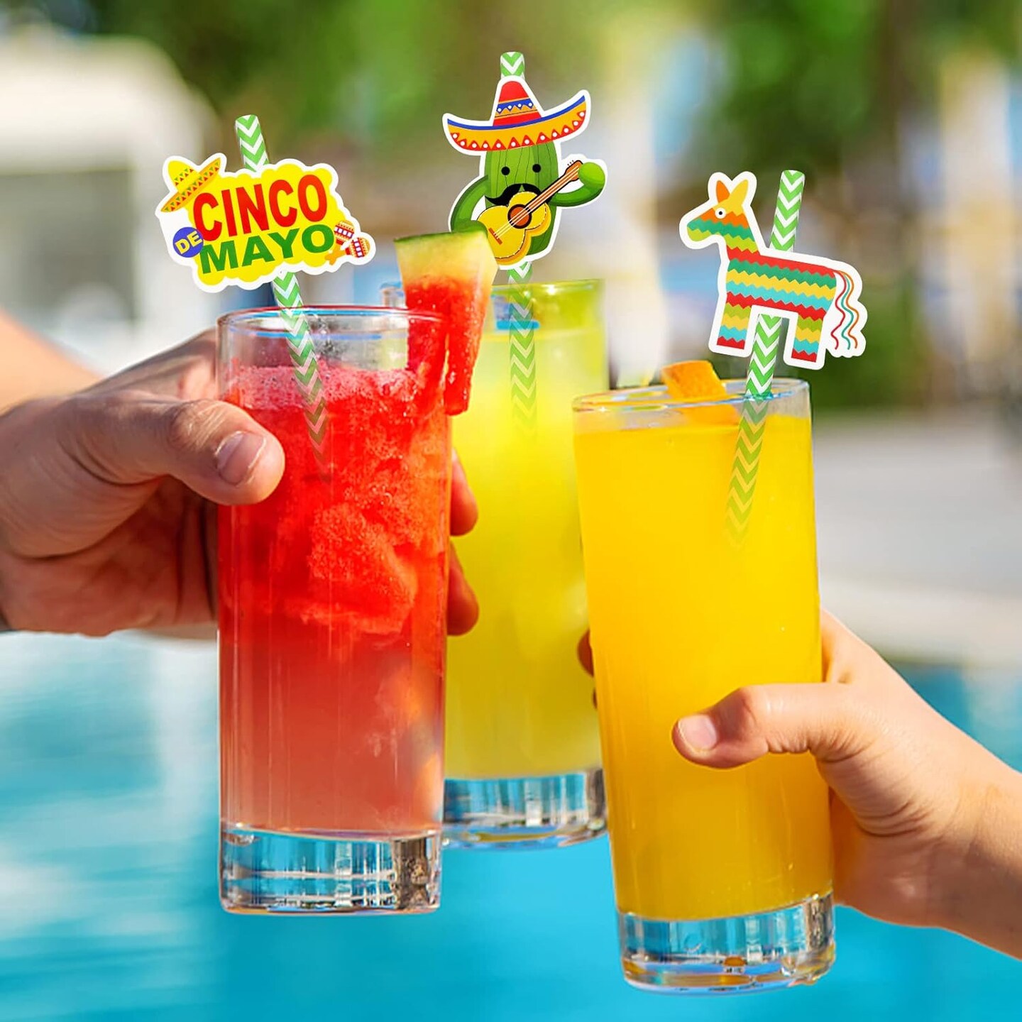 72 Pcs Cinco De Mayo Fiesta Paper Striped Straws Mexican Party Decorations 12 Different Designs for Fun Fiesta Taco Party Supplies Luau Photo Prop Mexican Theme Party Favor Carnival Birthday