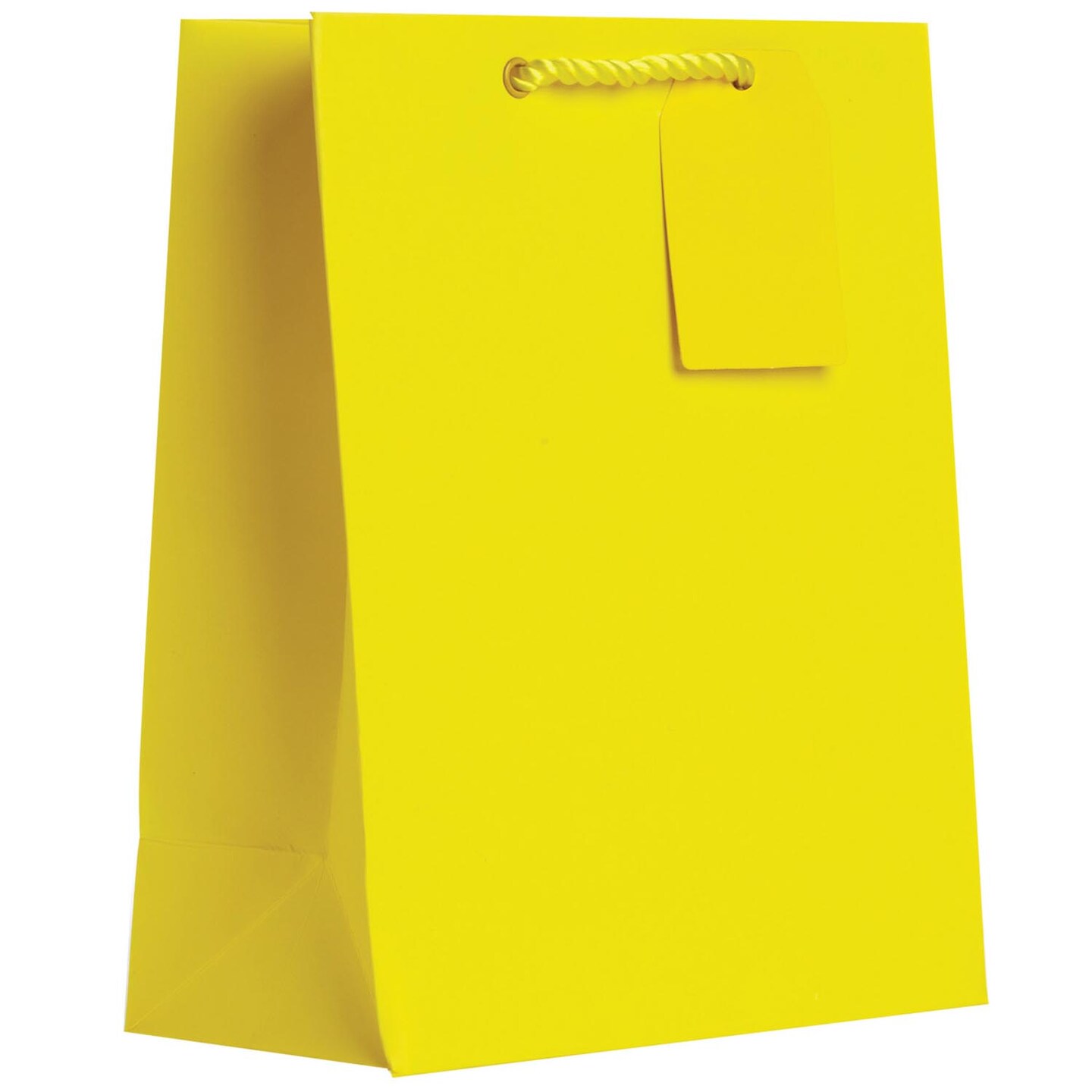 Pack/6: Matte Yellow Gift Bag - 8 x 4 x 10&#x22;