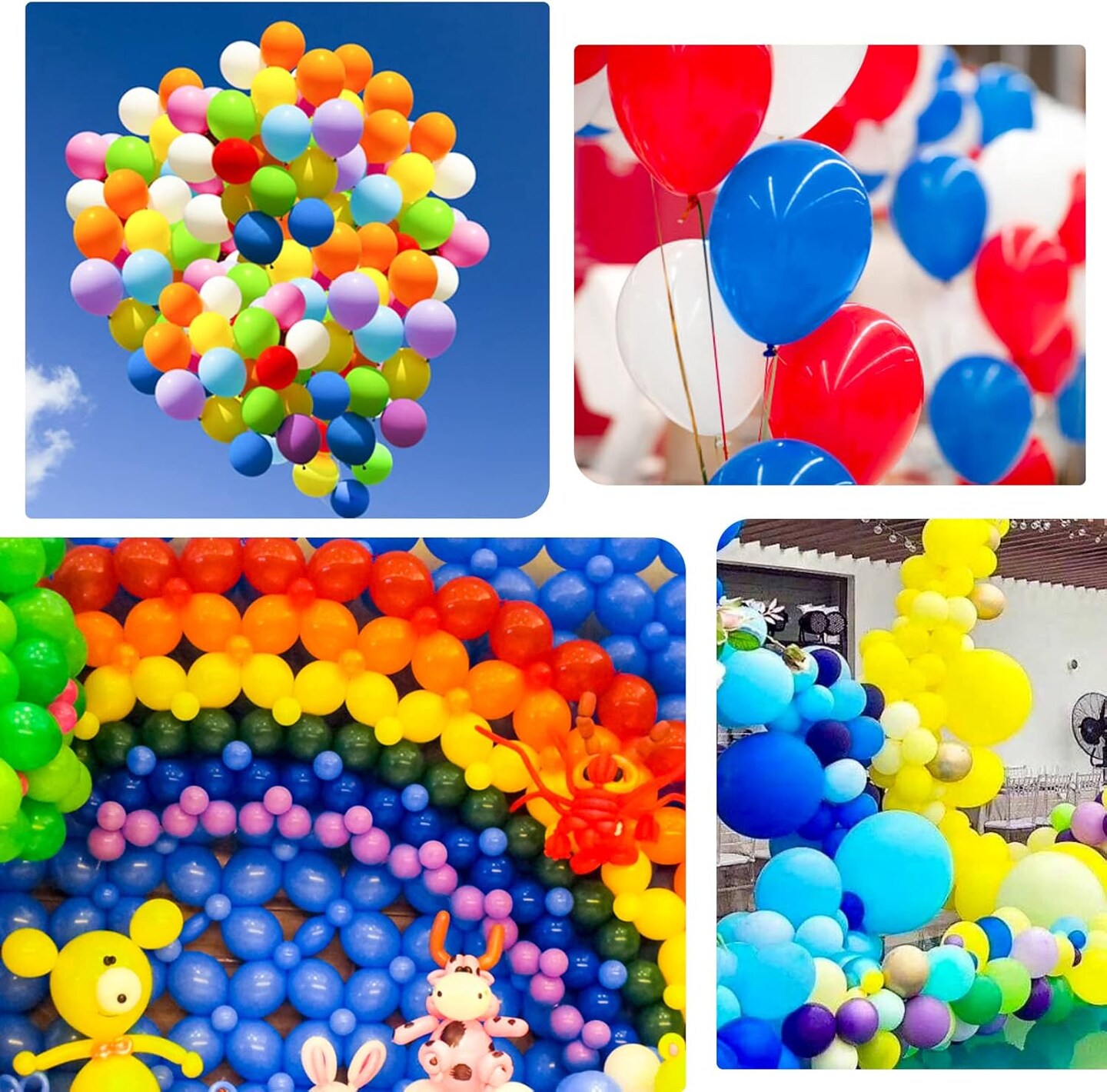 Royal Blue Latex Balloons 12 Inch Blue Confetti balloon pearl White balloons Royal Light Blue Party Balloons Kit for Birthday Party Decoration Supplies