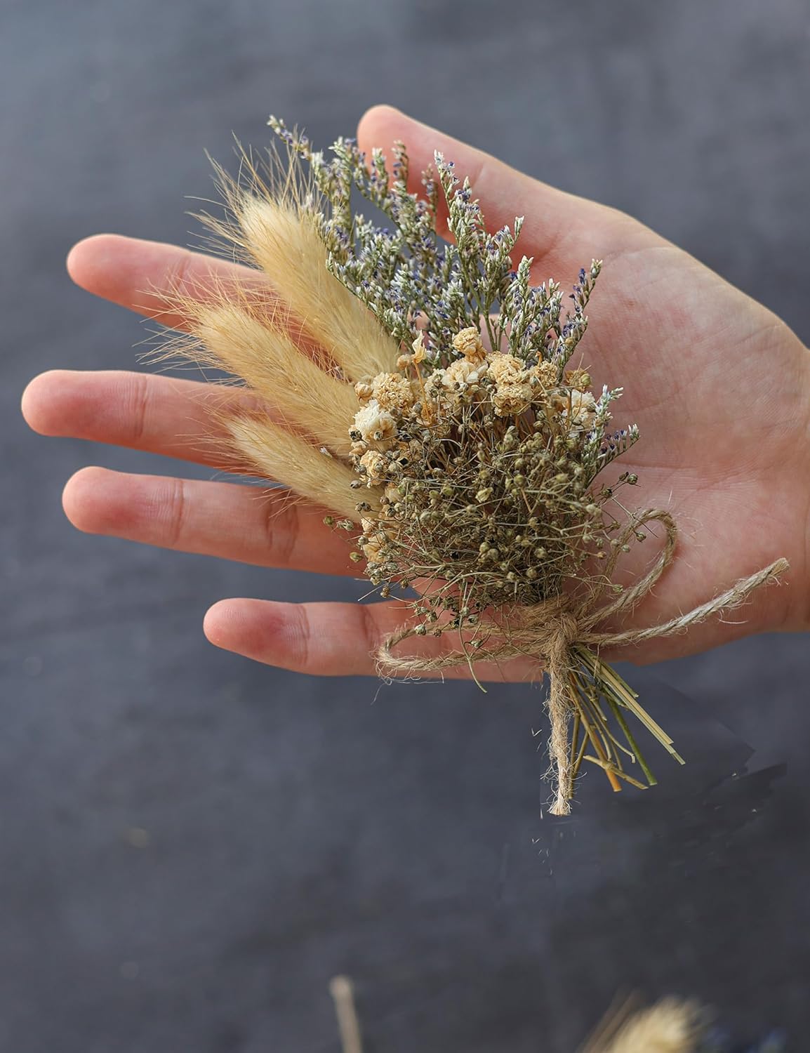Mini Dried Flower Bouquet Set (12pcs), Cake Bouquet, Dried Flower Decoration, Shooting Prop, Envelope Decoration Dried Flower(Primary Colour)