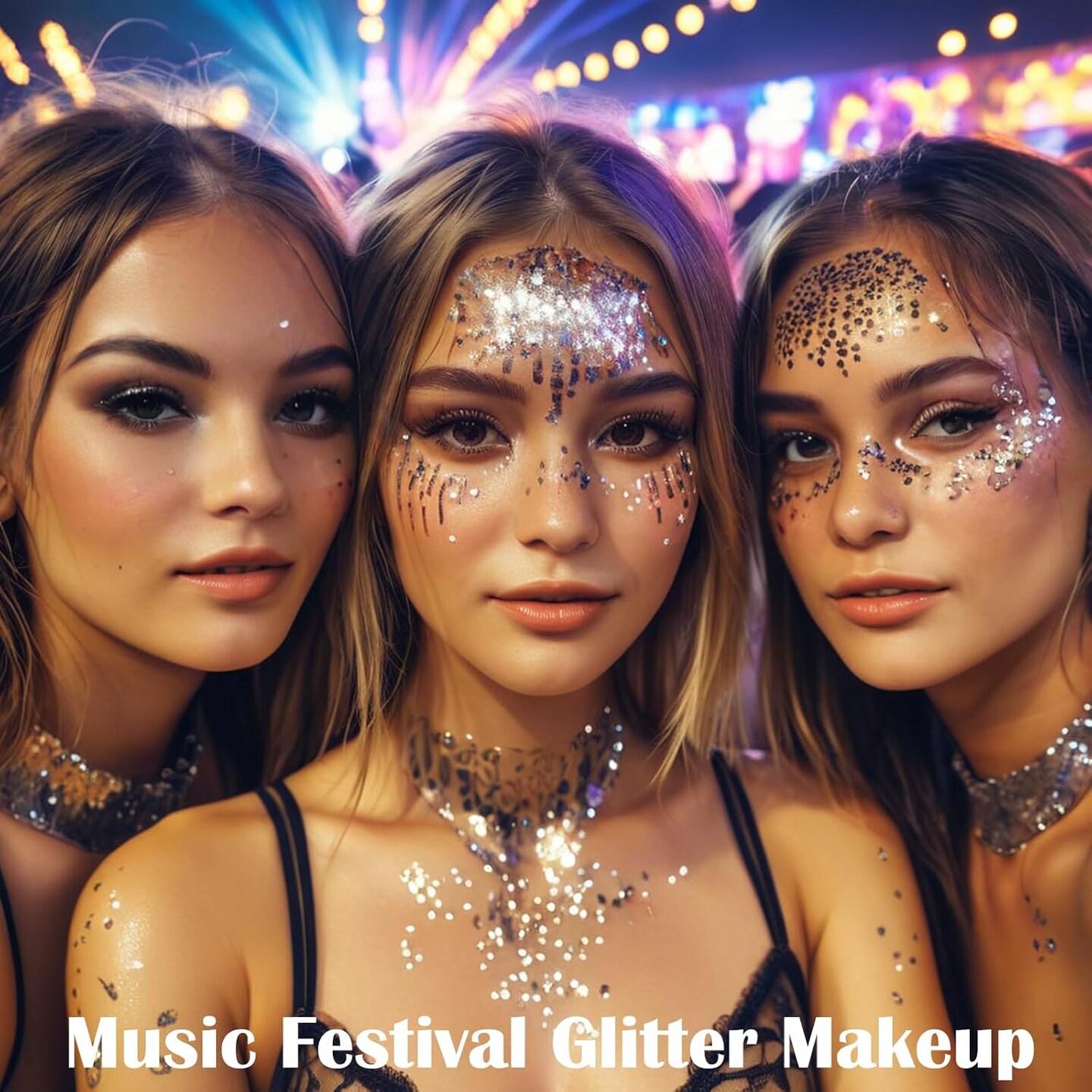 Silver Body Glitter,Chunky Silver Face Hair Glitter,Silver Glitter Makeup for Eyes,Sparkle Face Paint for Women and Kids,Music Festival Party Accessories