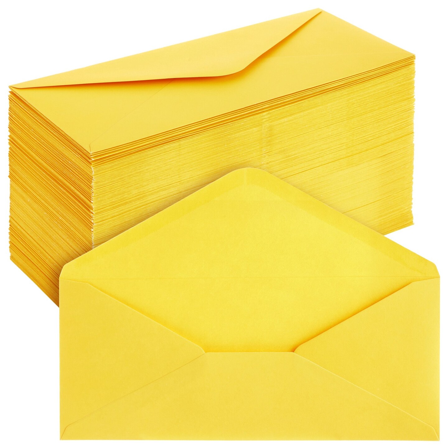 200 Pack #10 Yellow Colored Envelopes Bulk - Gummed Seal Letter Size for Party Invitations, Business Mailing, Checks, Holidays, Greeting Cards, Thank You Notes (9.4x4.1 In)