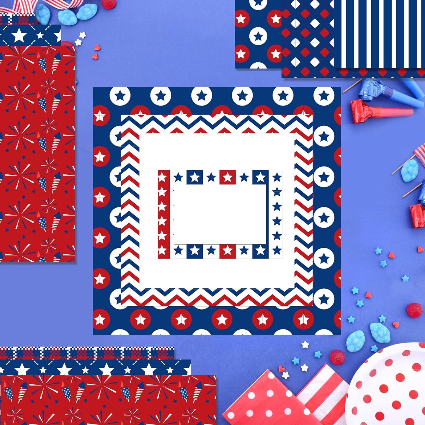 Patriotic American Flag Double-Sided Paper,