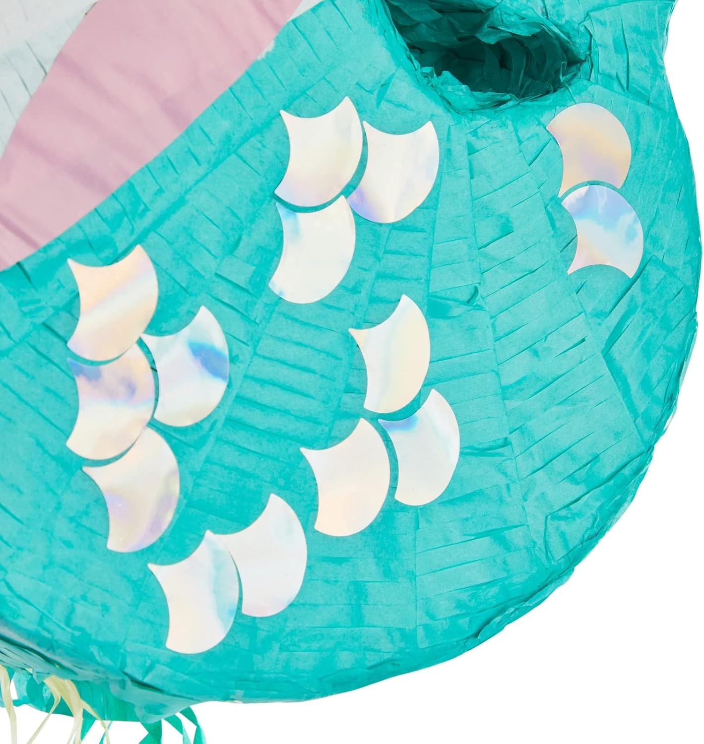 Unicorn Mermaid Pinata - Pull String Pinata for Girls Under the Sea Party Decorations, Rainbow Birthday
