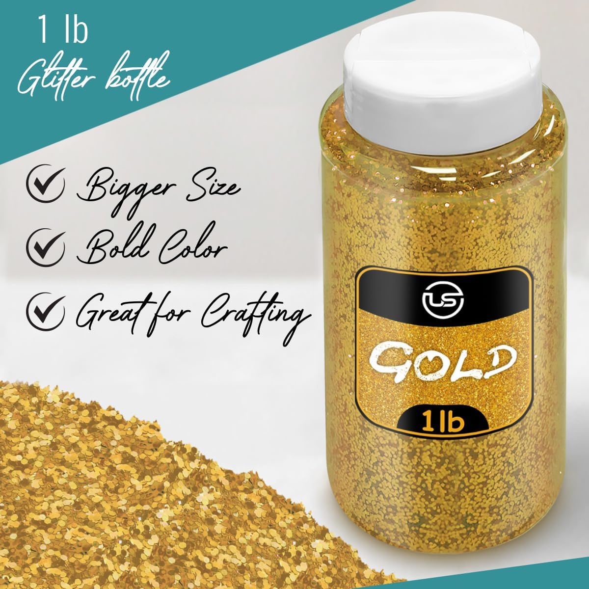 Gold Glitter Bulk Fine Glitter for Crafts