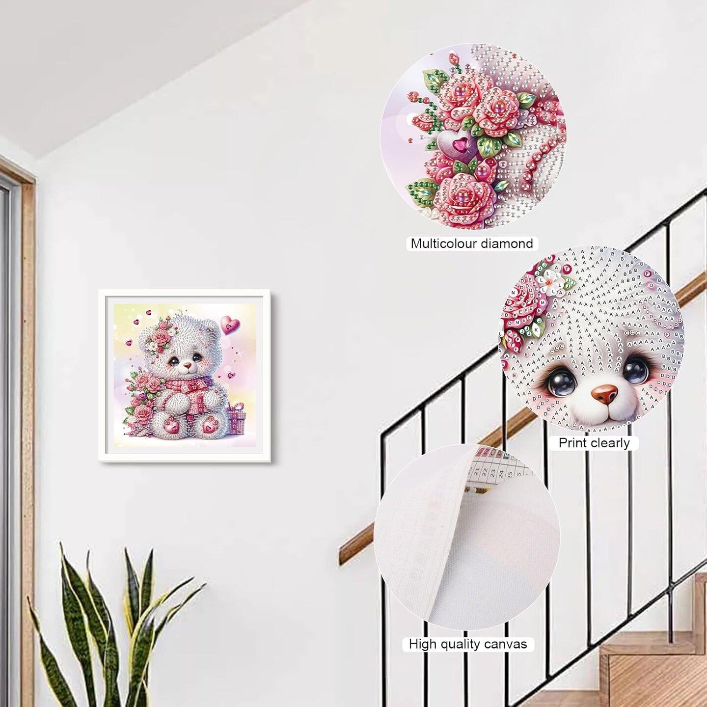 Bear Diamond Art Painting Kits, 5D Special Shape Beginner Diamond Art, Crystal Rhinestone Diamond Art Painting