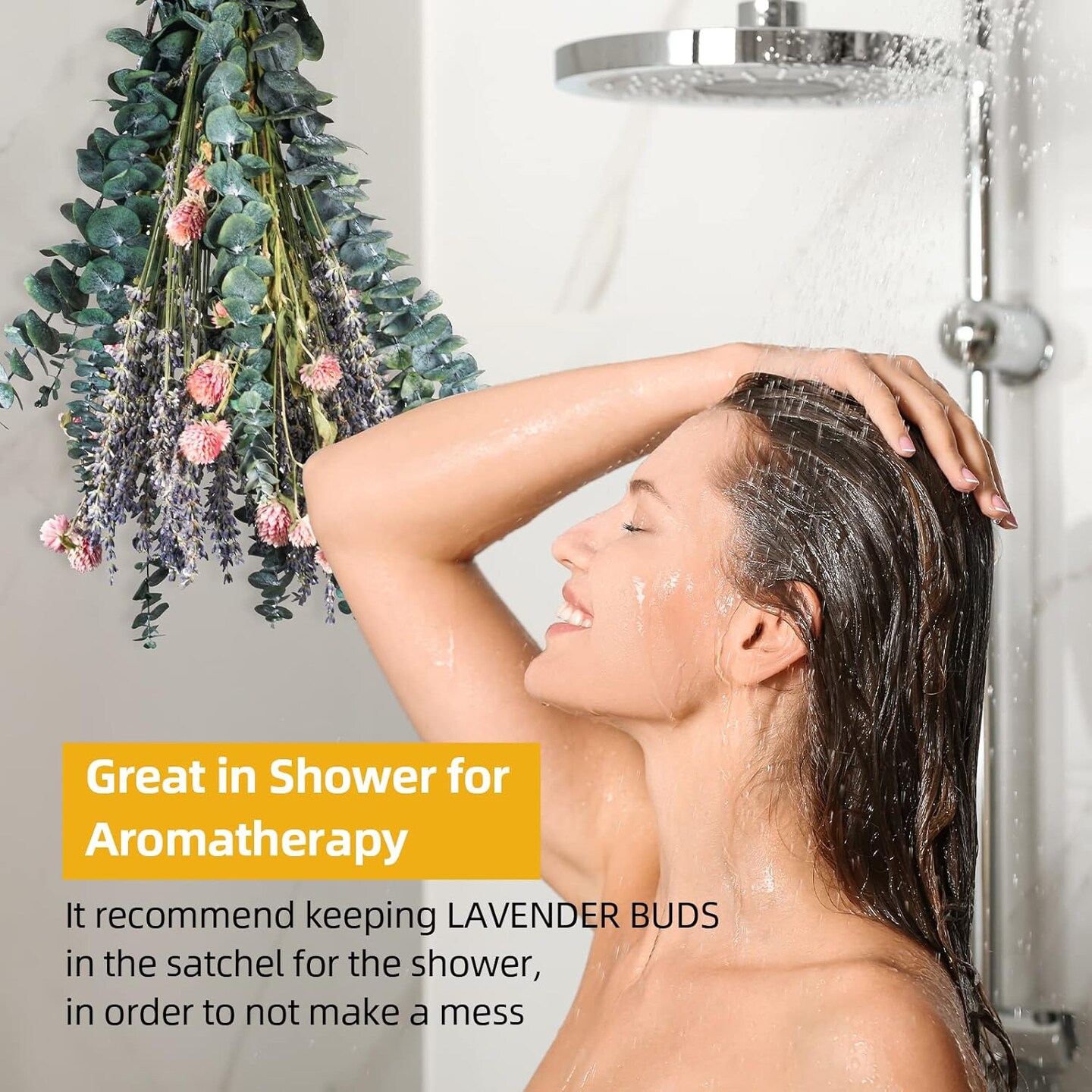 43 Pcs Dried Eucalyptus Stems & Lavender Flowers Bundle for Shower - Natural Fresh Eucalyptus Leaves Hanging Plants for Home and Wedding Decorations