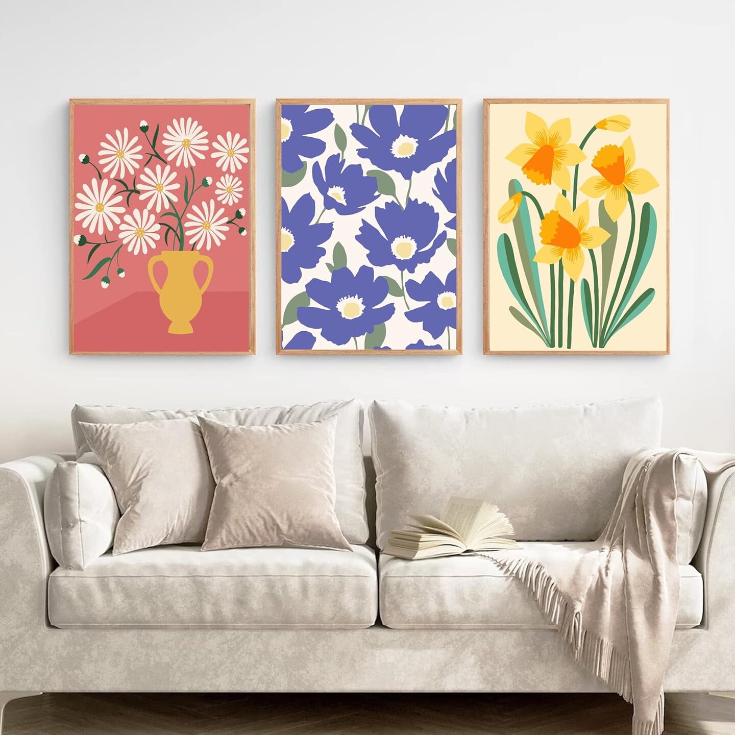 Flower Paint by Numbers for Adults Kids Beginners,Easy Acrylic Paint by Number Kits on Canvas Without Frame,Oil Painting Kits Present for Home Wall Decor 9.8x13.7inch