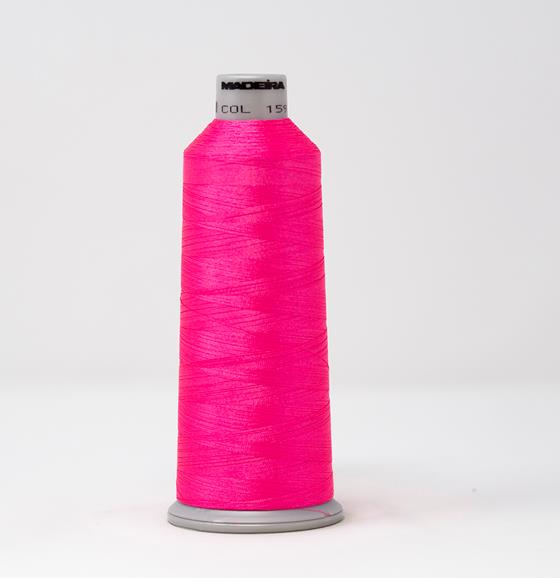 Polyneon Machine Embroidery Thread -- 5,500 yards cone -- Fluorescent Pink Color -- Ref. #1597 by Madeira&#xAE;